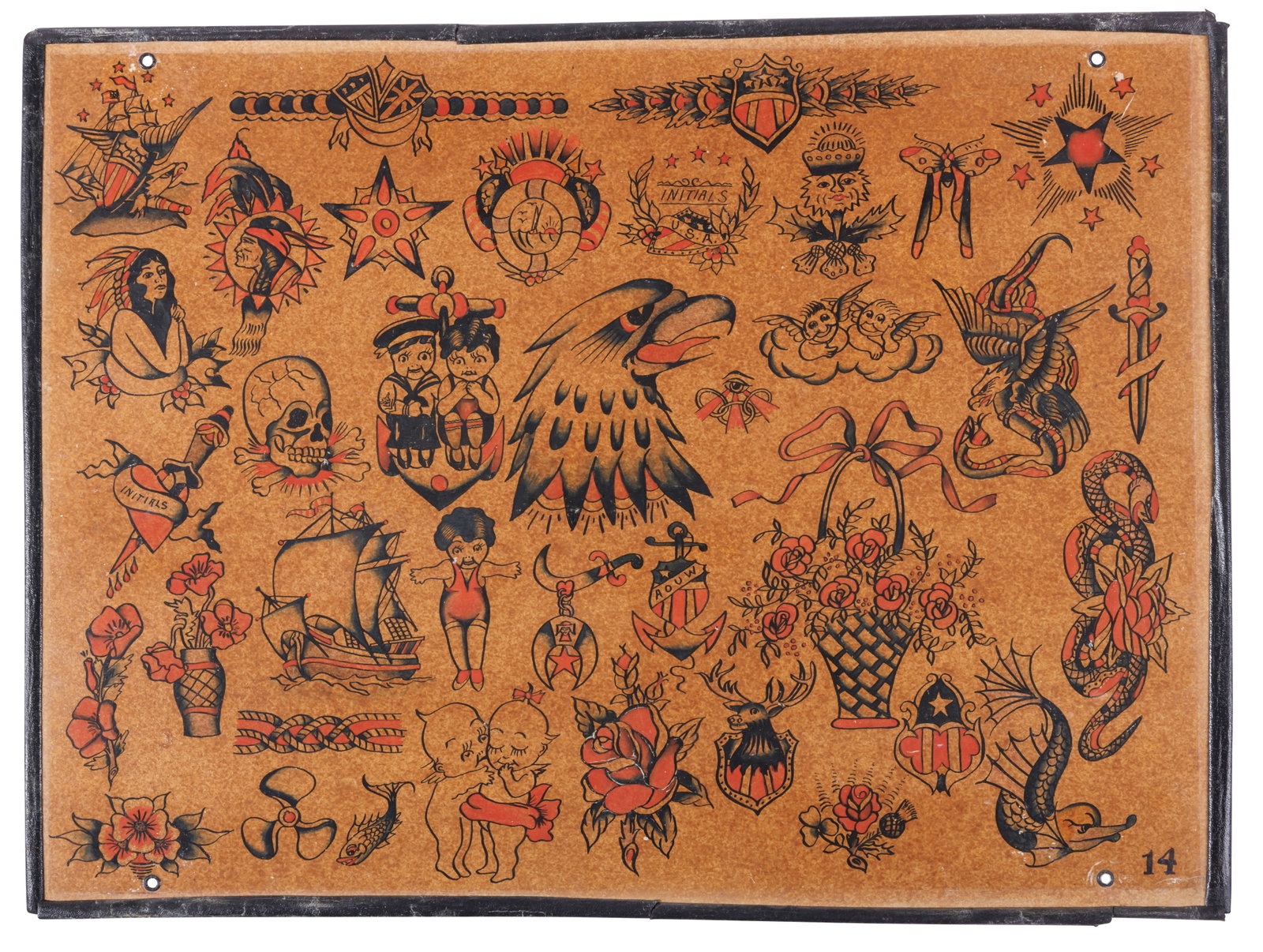 American Eagle and Other Tattoo Designs by Fred Marquand [Folk Art - Outsider - U.S. Navy] (1 of 2)