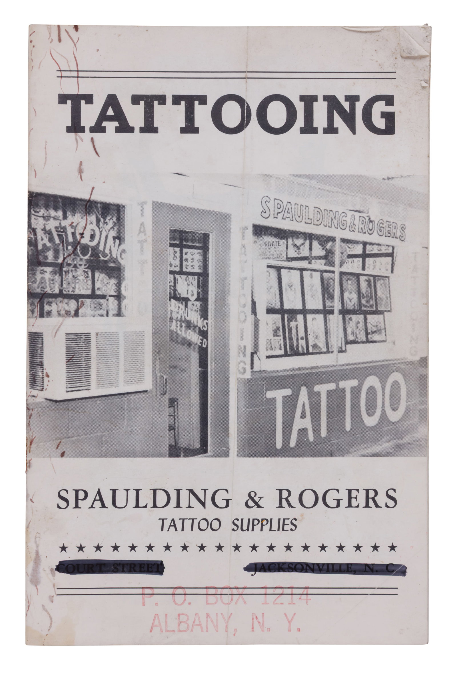 Spaulding & Rogers First Tattoo Supplies Catalog, (Jacksonville, North Carolina, ca. 1956) 8 1/2 x 5 (1 of 3)