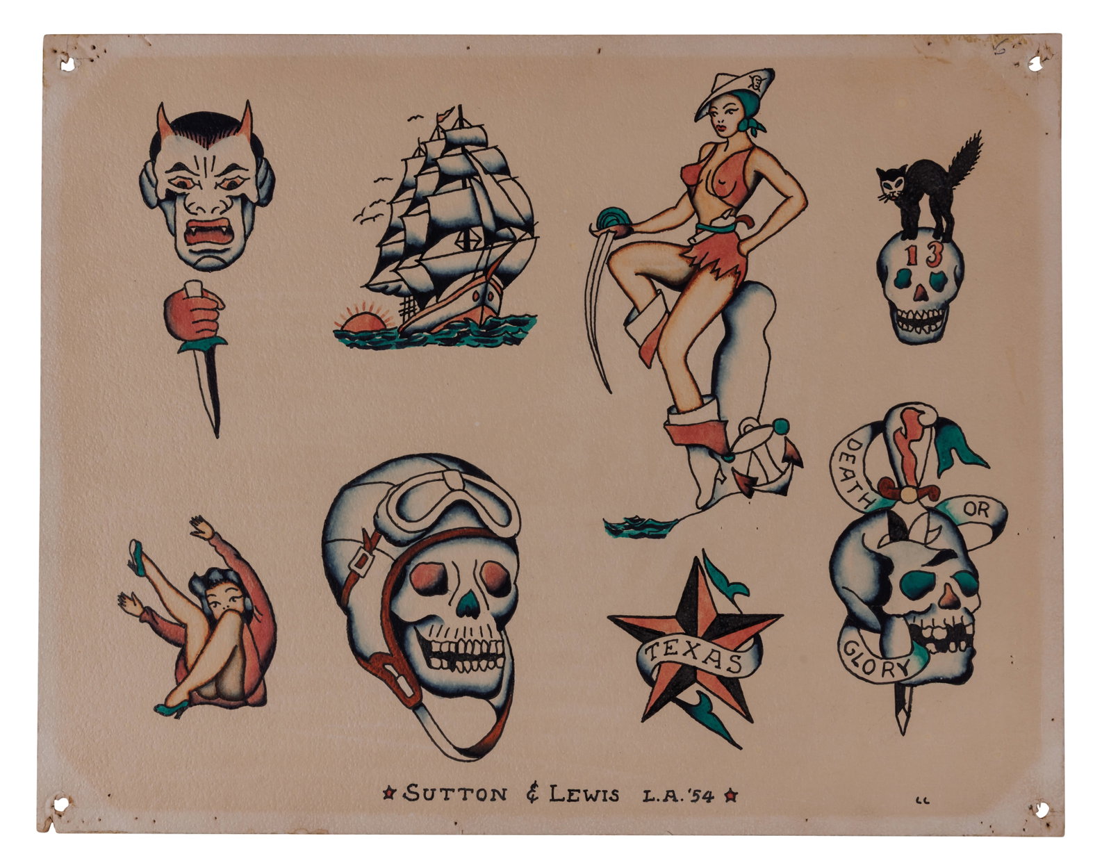 Vampire, Skulls, and Other Tattoo Designs by Sutton and Lewis [Nu-Pike - Folk Art - Outsider] (Long (1 of 2)