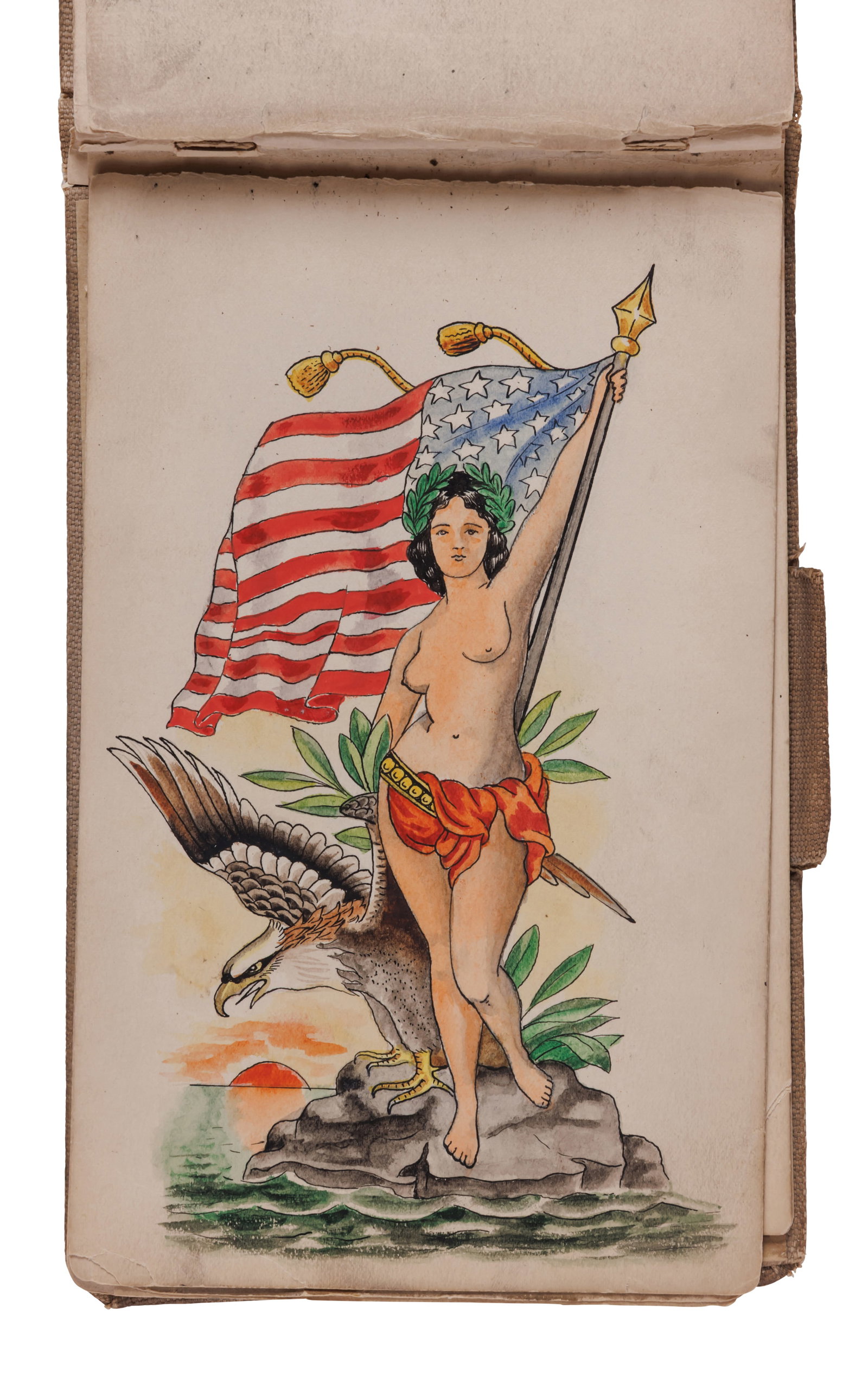 Forty-Five Page Book of Tattoo Designs by Ben Corday (Los Angeles, ca. 1918) 8 x 5 1/4 in. (20.3 x (1 of 14)