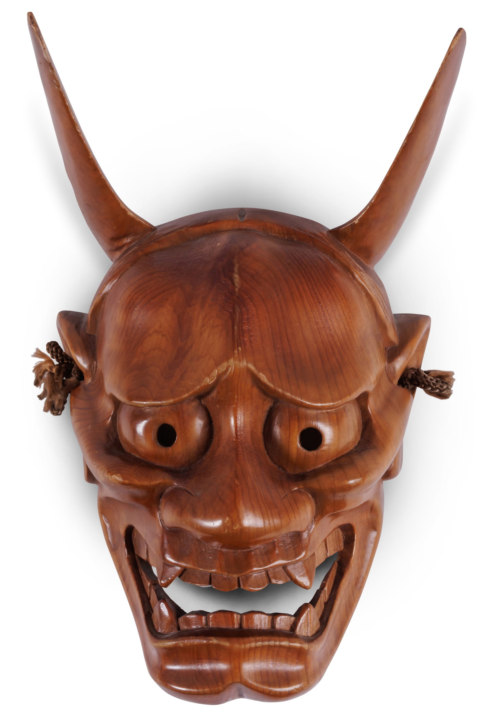 Japanese Carved Noh Hannya Mask, Horiyoshi III [Tattoo] (Japan, 20th century) 10 1/2 x 3 1/2 x 6 in. (1 of 3)