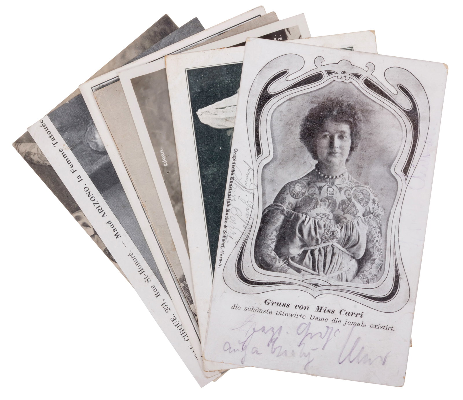 Collection of 15 Postcards of Early Tattooed Attractions [Maori - New Zealand - Photograph] (ca. (1 of 7)