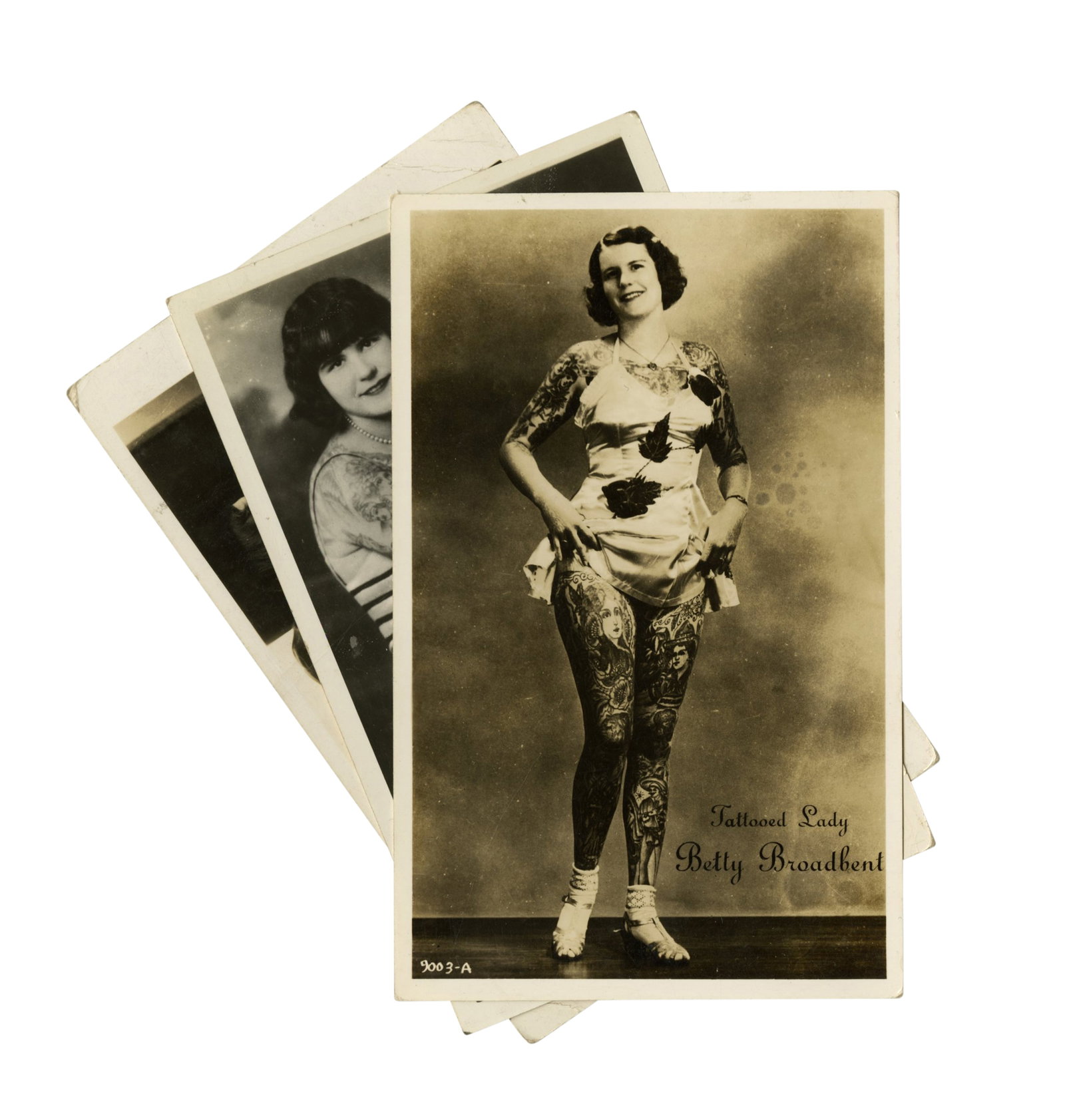 Three Postcards of Tattooed Lady Betty Broadbent [Bowery - Charlie Wagner] (America, ca. 1935) 5 1/2 (1 of 7)