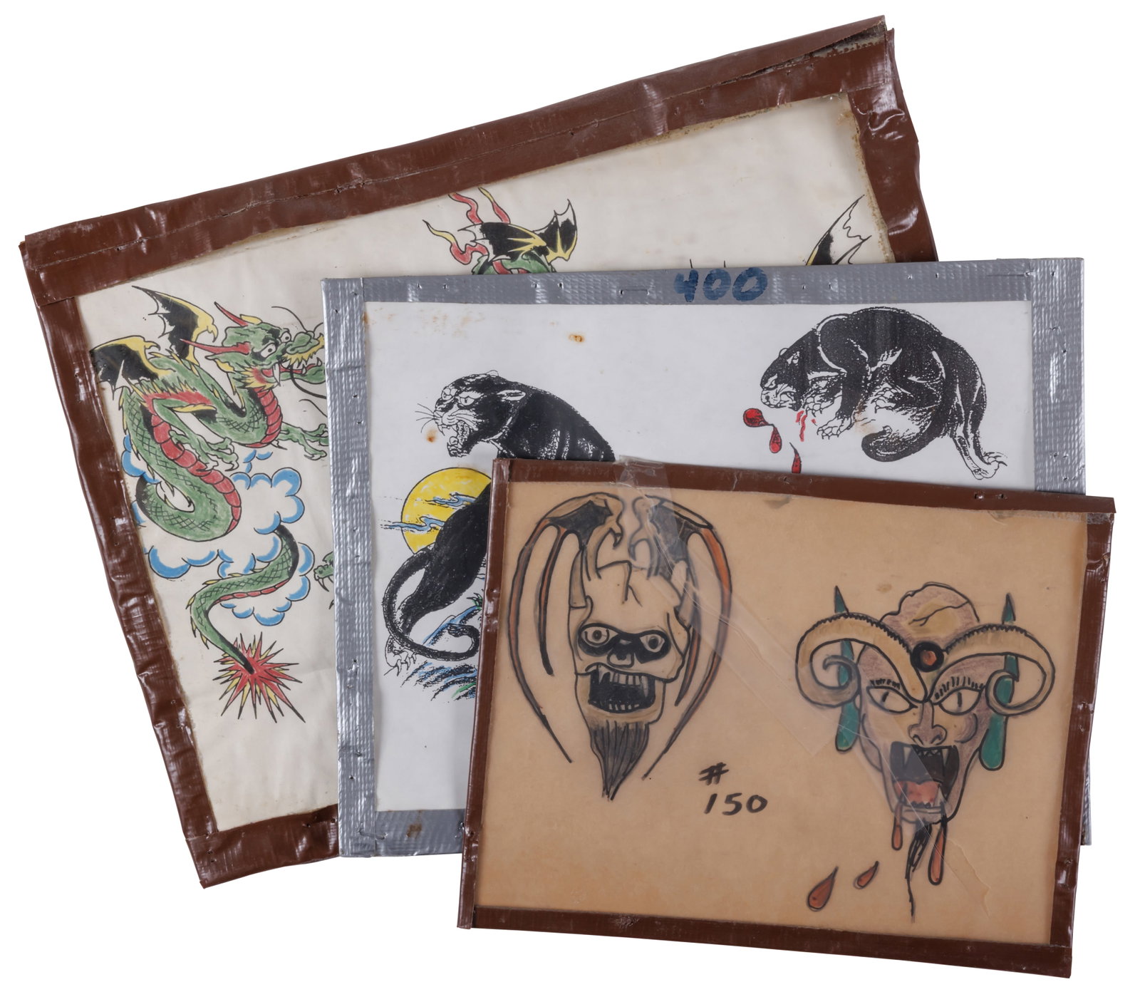 Three Sheets of Tattoo Flash from S&W Moskowitz (Long Island, New York, 1970-1980) Largest: 10 x 13 (1 of 7)
