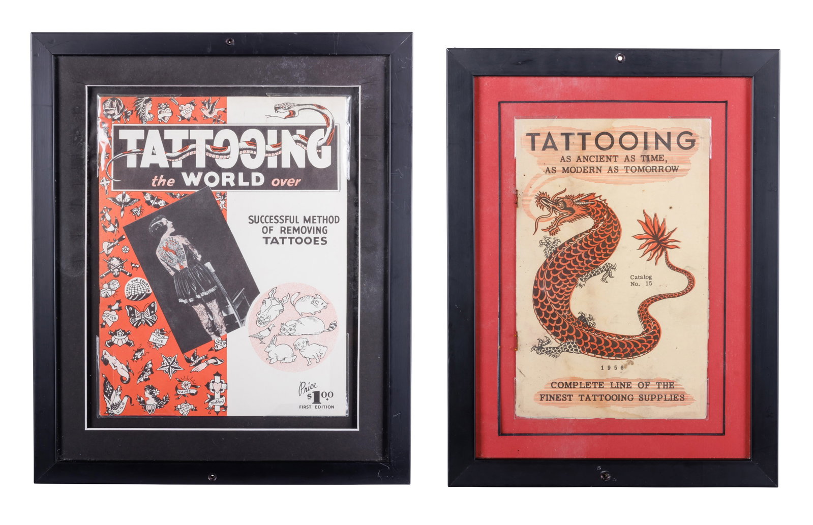 Two Framed Milton Zeis Tattoo Supply Catalogs [Trade Catalog - Ephemera] (Rockford, Illinois, 1947 (1 of 3)