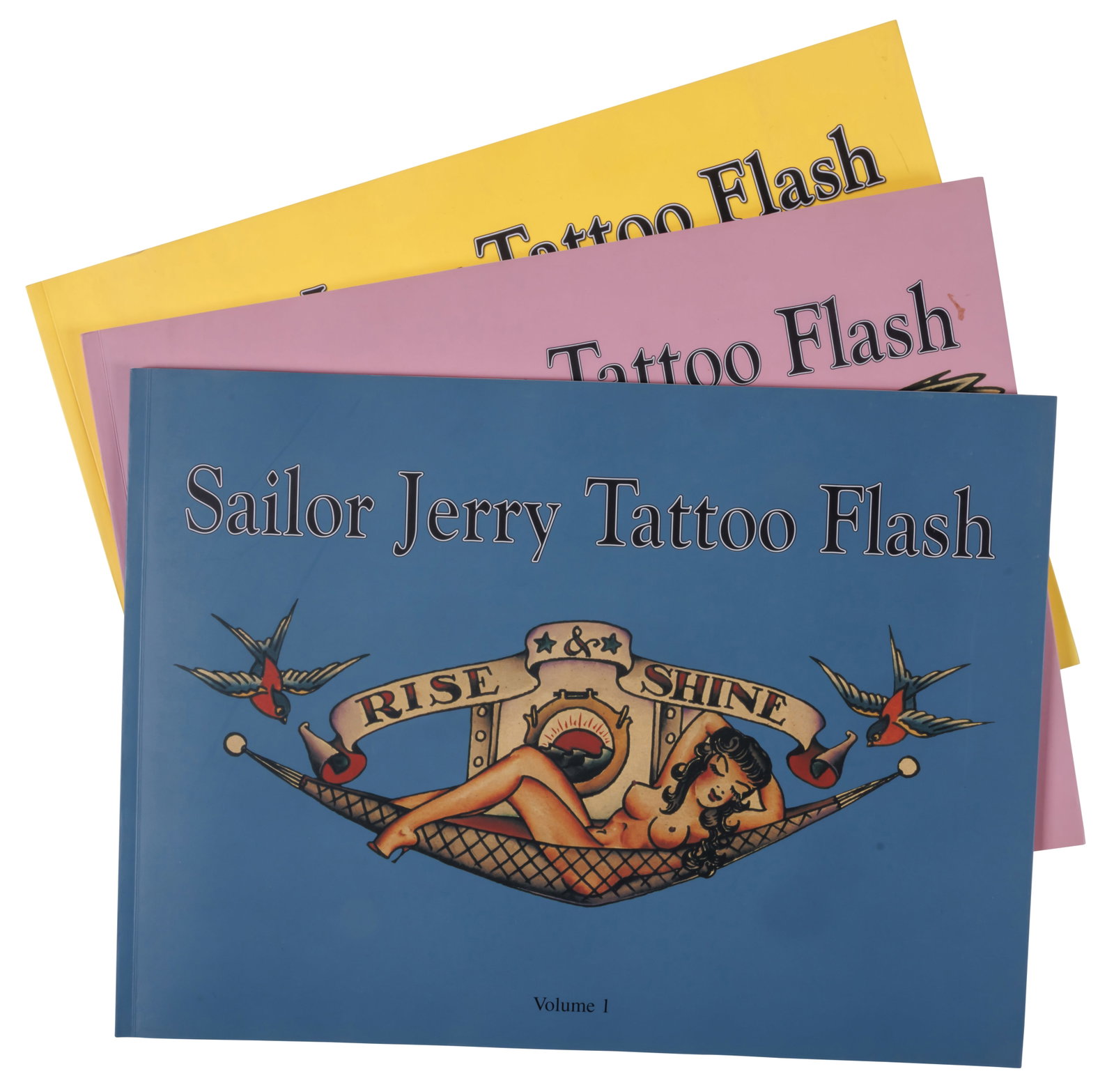 Sailor Jerry Tattoo Flash, First Edition Three Volume Set (Honolulu, 1996-2004) Each: 11 x 15 in.: Sailor Jerry Tattoo Flash, First Edition Three Volume Set (Honolulu, 1996-2004) Honolulu: Hardy Marks Publications, 1996-2004. First edition softcovers. Published from original flash sheets and drawin