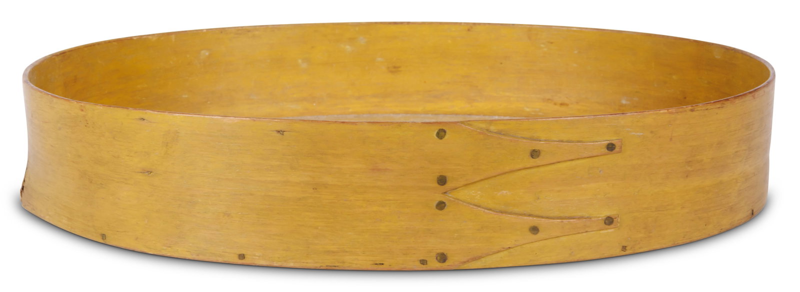 Oval Shaker Tray in Chrome Yellow (Eastern community, ca. 1860) 2 x 11 x 7 3/4 in. (5.1 x 27.9 x (1 of 6)