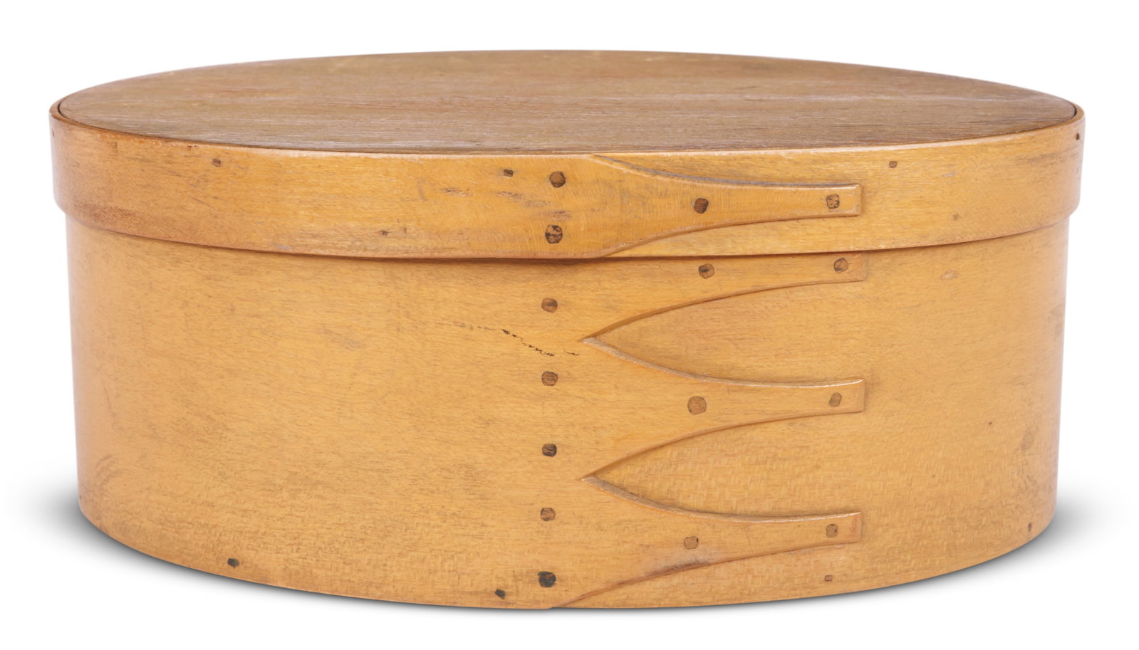Shaker Oval Box in Chrome Yellow (New Lebanon, New York, ca. 1840) 3 1/4 x 6 x 8 3/4 in. (8.3 x 15.2 (1 of 10)