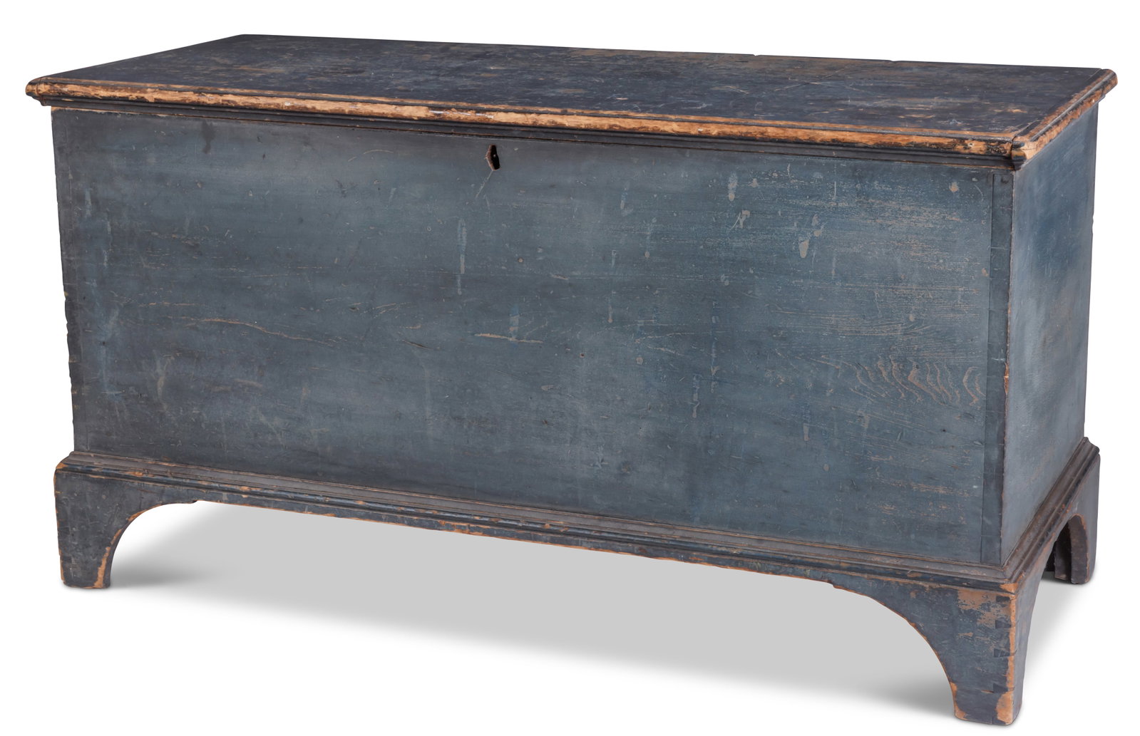 Shaker Blanket Chest in Blue Paint (New Lebanon Bishopric, ca. 1810) 26 x 21 1/2 x 49 1/2 in. (66 x (1 of 11)