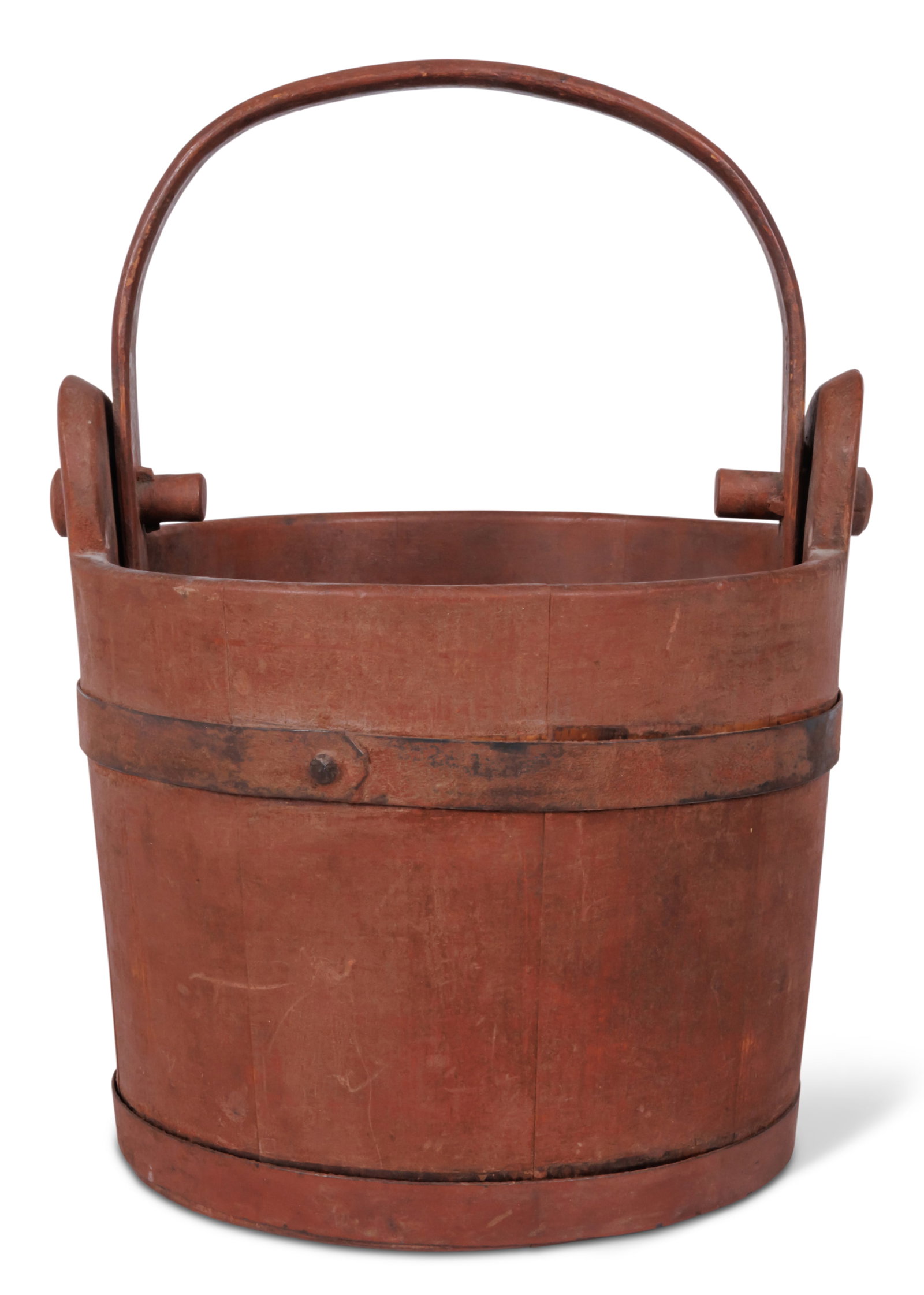 Stamped Shaker Bucket in Red Paint (Eastern community, ca. 1840) 11 1/2 x 8 in. (29.2 x 20.3 cm.) (1 of 8)