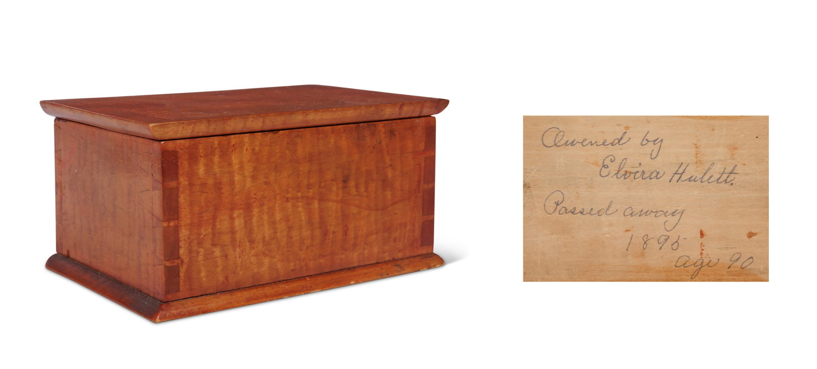 Miniature Shaker Box Belonging to Sister Elvira Hulett (Hancock, Massachusetts, ca. 1840) 3 1/2 x 4 (1 of 10)