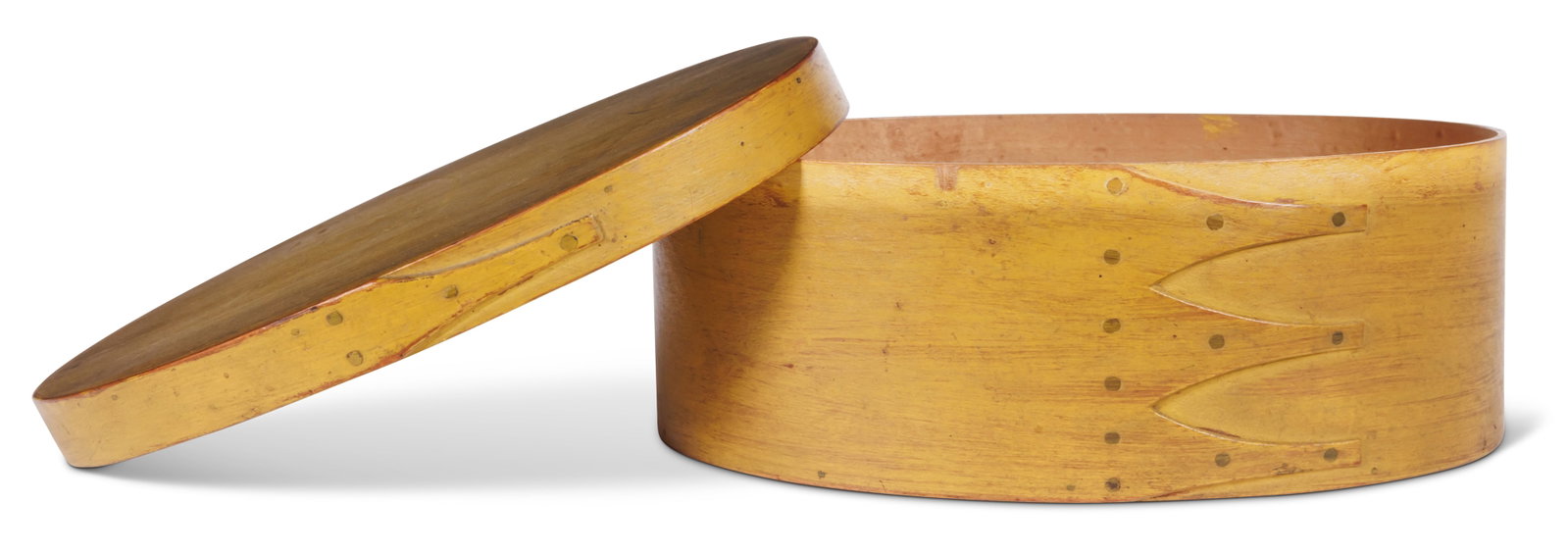 Shaker Oval Box in Chrome Yellow (New Lebanon, New York, ca. 1850) 3 1/2 x 6 x 9 in. (8.9 x 15.2 x (1 of 10)
