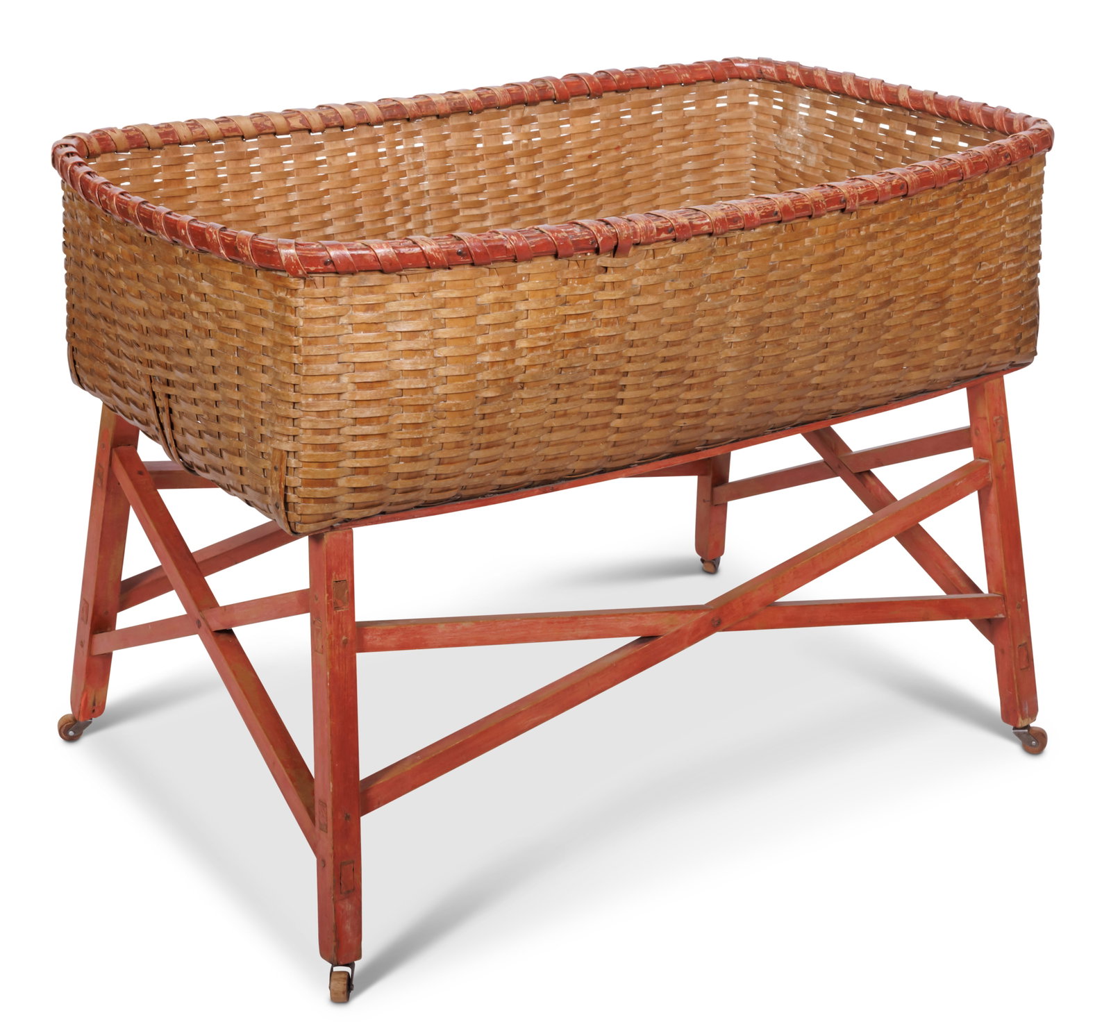 Shaker Laundry Basket on Stand (Canterbury, New Hampshire, ca. 1860) 27 1/4 x 24 1/4 x 39 in. (69.2 (1 of 11)