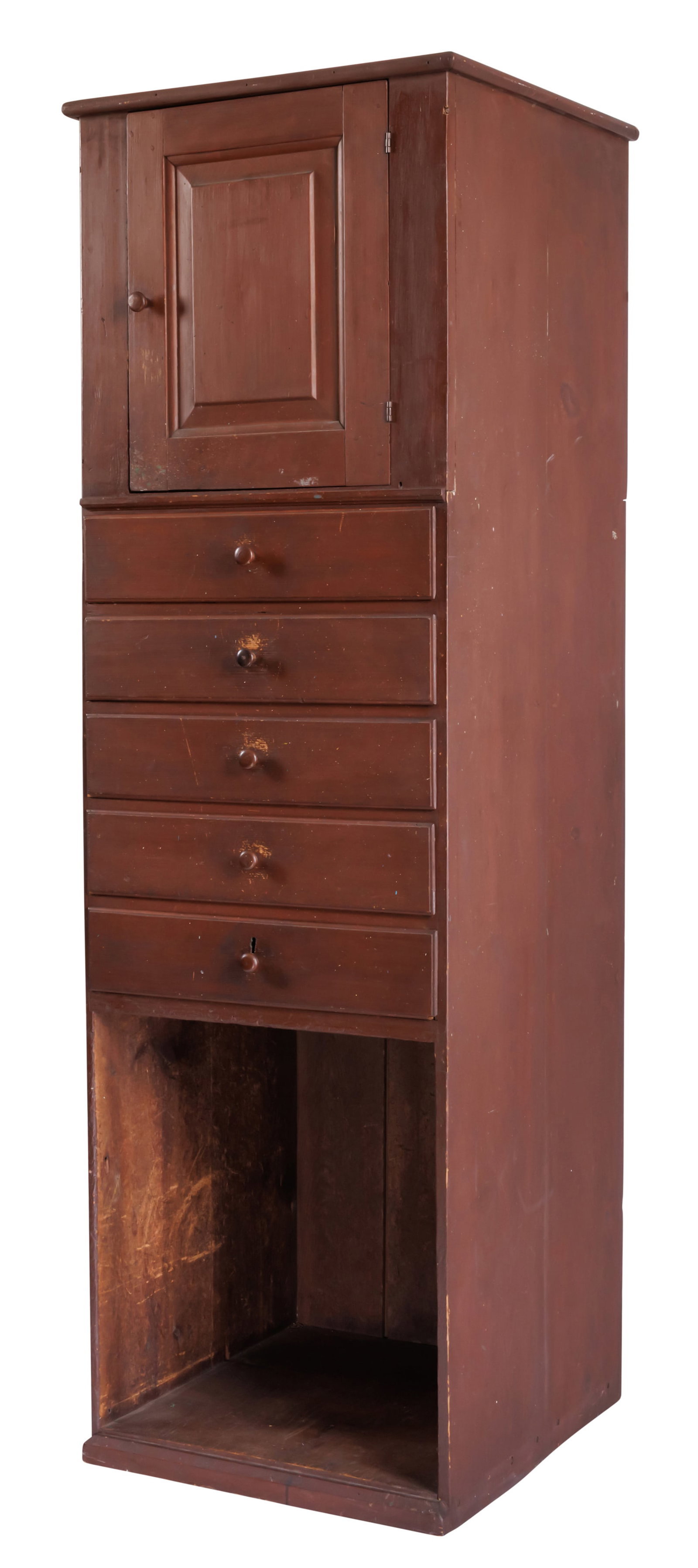 Shaker Cupboard Over Drawers Over Stove Wood Storage Receptacle (New Lebanon Bishopric, ca. 1840) 74 (1 of 14)