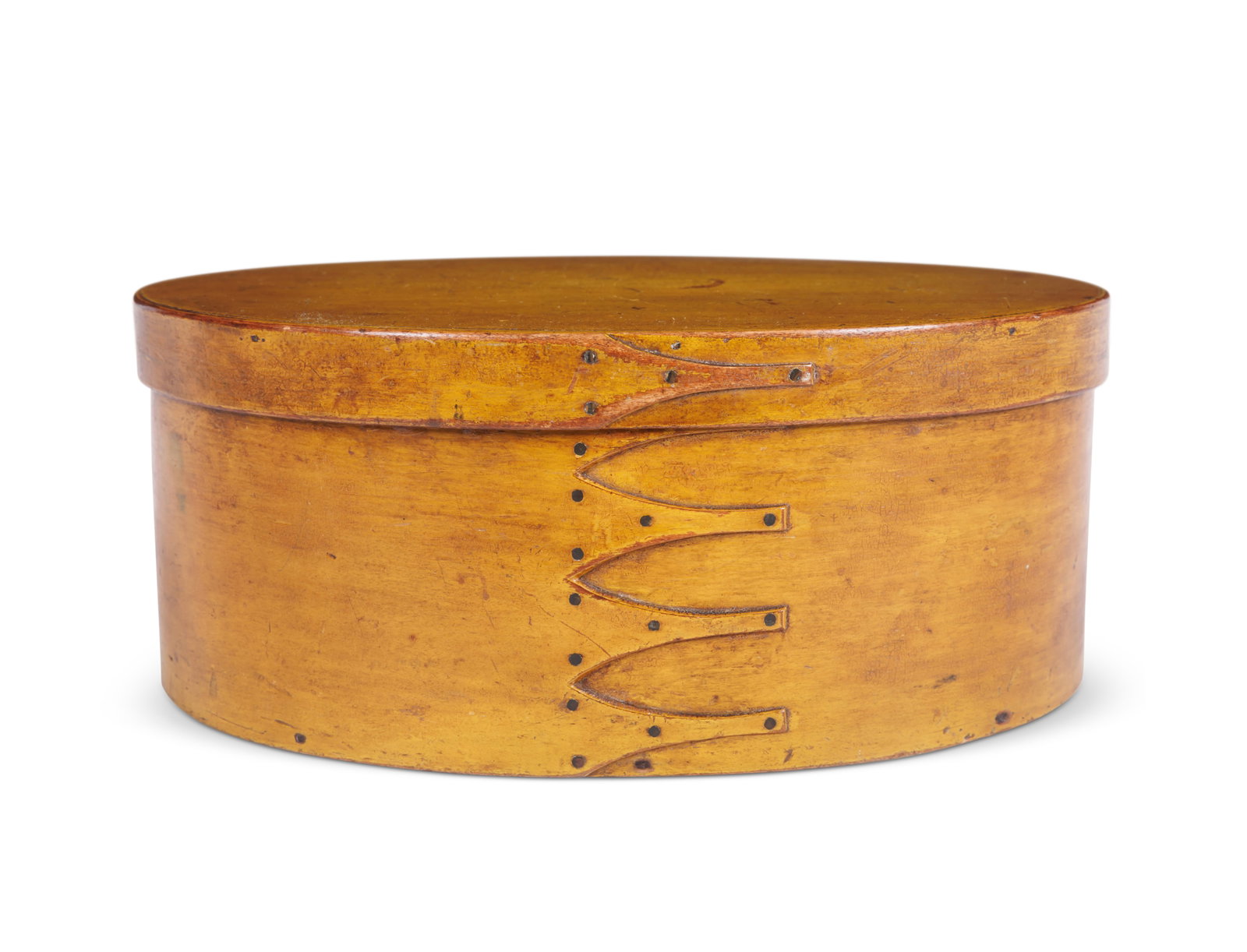 Shaker Oval Box in Chrome Yellow (New Lebanon, New York, ca. 1850) 5 x 9 x 12 in. (12.7 x 22.9 x (1 of 7)