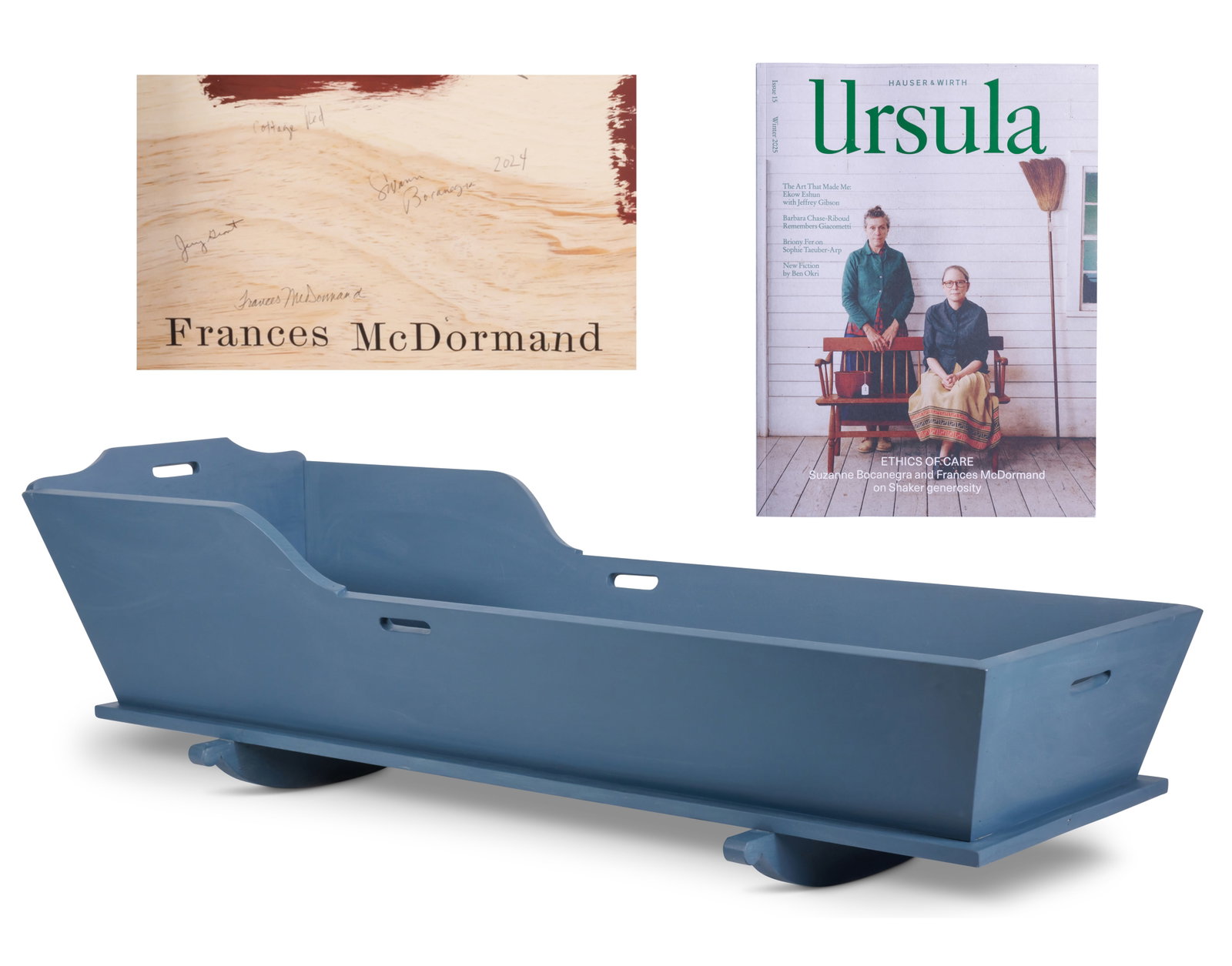 Reproduction Shaker Adult Cradle Signed by Francis McDormand and Suzanne Bocanegra (Sold for the (1 of 9)