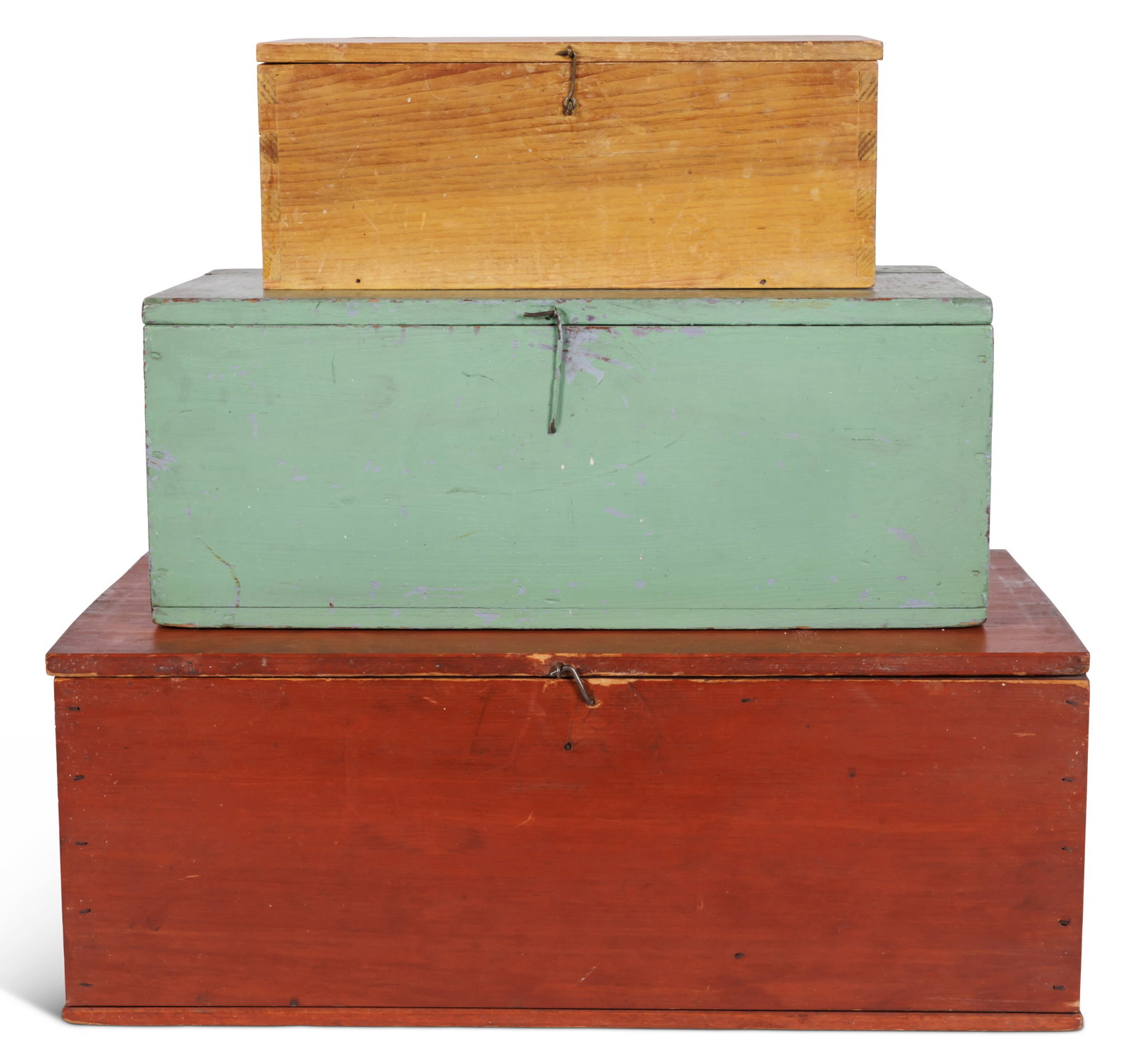 Stack of Three Painted Shaker Boxes (Eastern community, 19th century) (1 of 11)