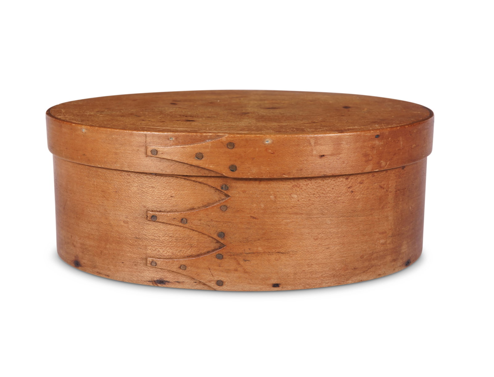 Shaker Oval Box (Canterbury, New Hampshire, ca. 1850) 3 3/4 x 7 1/2 x 10 in. (9.5 x 19.1 x 25.4 cm.) (1 of 9)