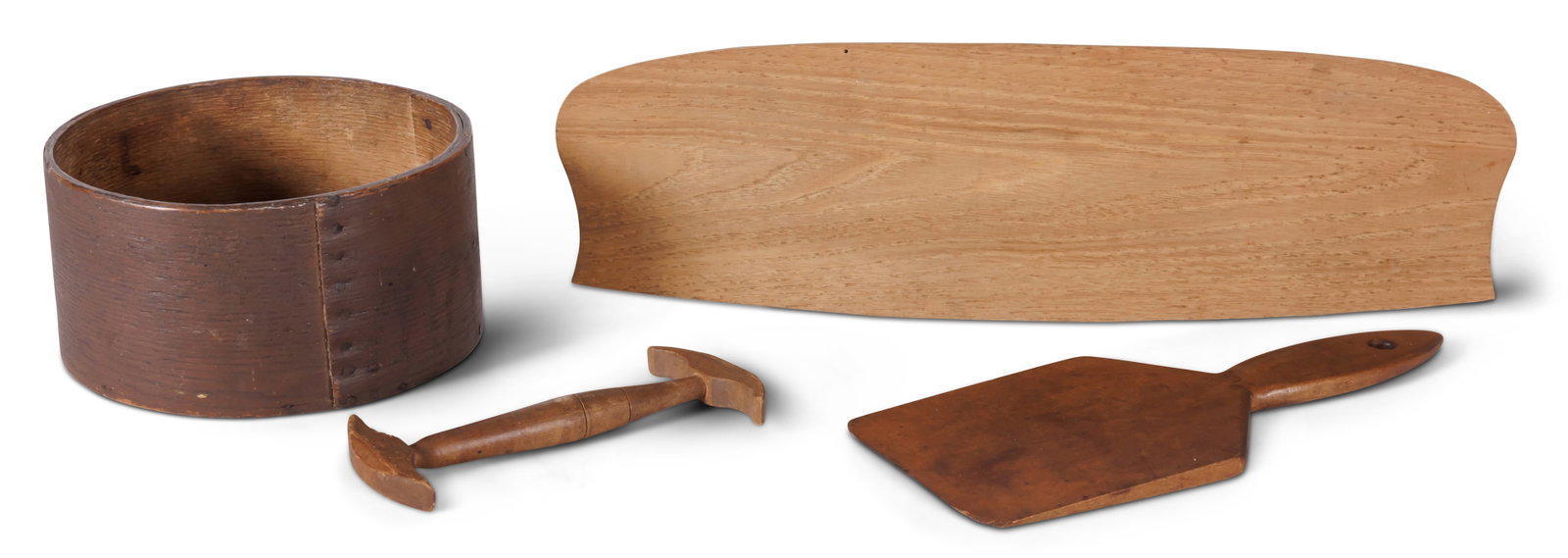 Interesting Group of Wooden Shaker Items (Eastern communities, 19th century) Bonnet mold: 17 3/4 in. (1 of 9)