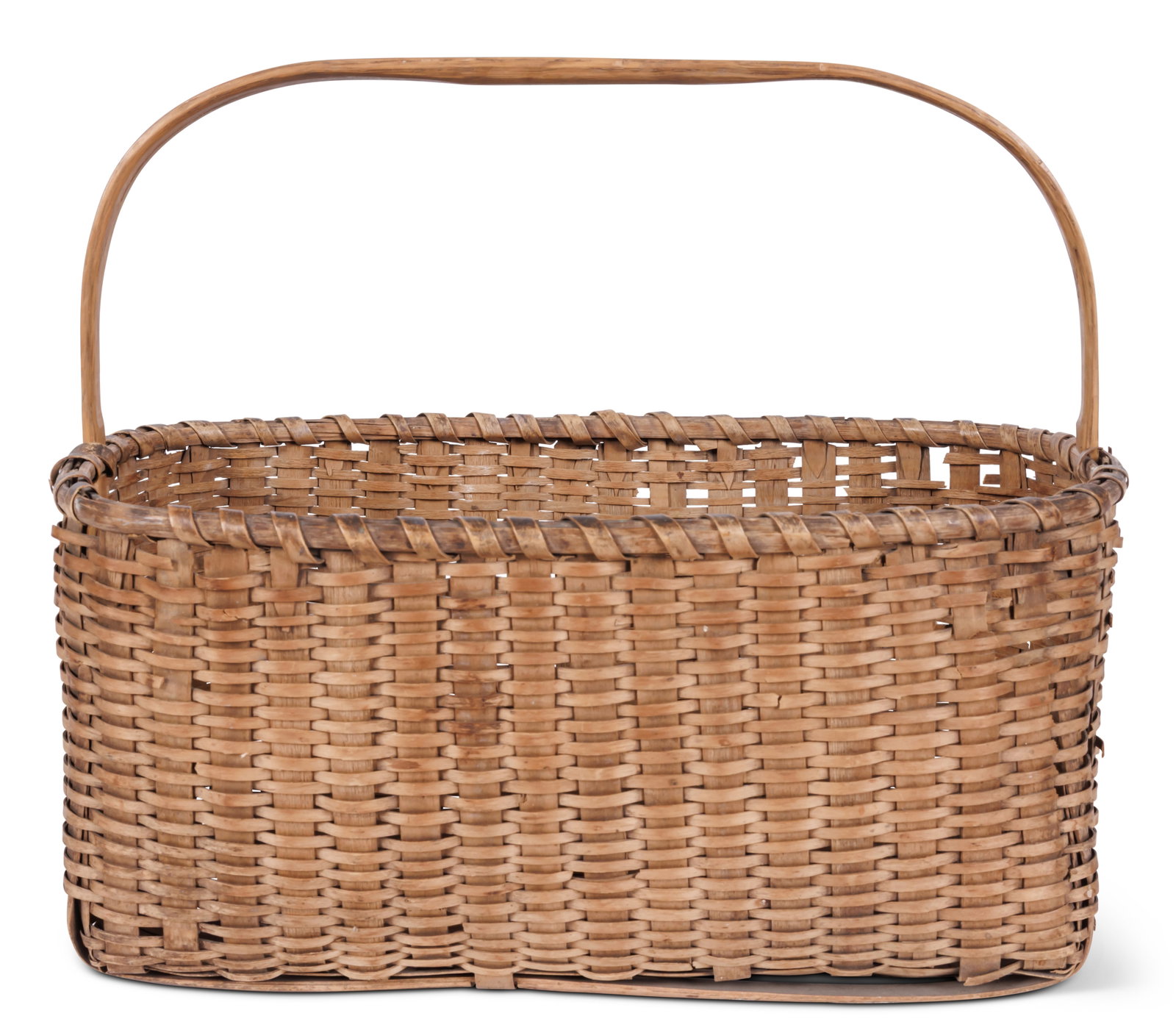 Shaker Carrier Basket (Union Village, Ohio, ca. 1870) 13 x 8 1/2 x 14 3/4 in. (33 x 21.6 x 37.5 cm.) (1 of 6)