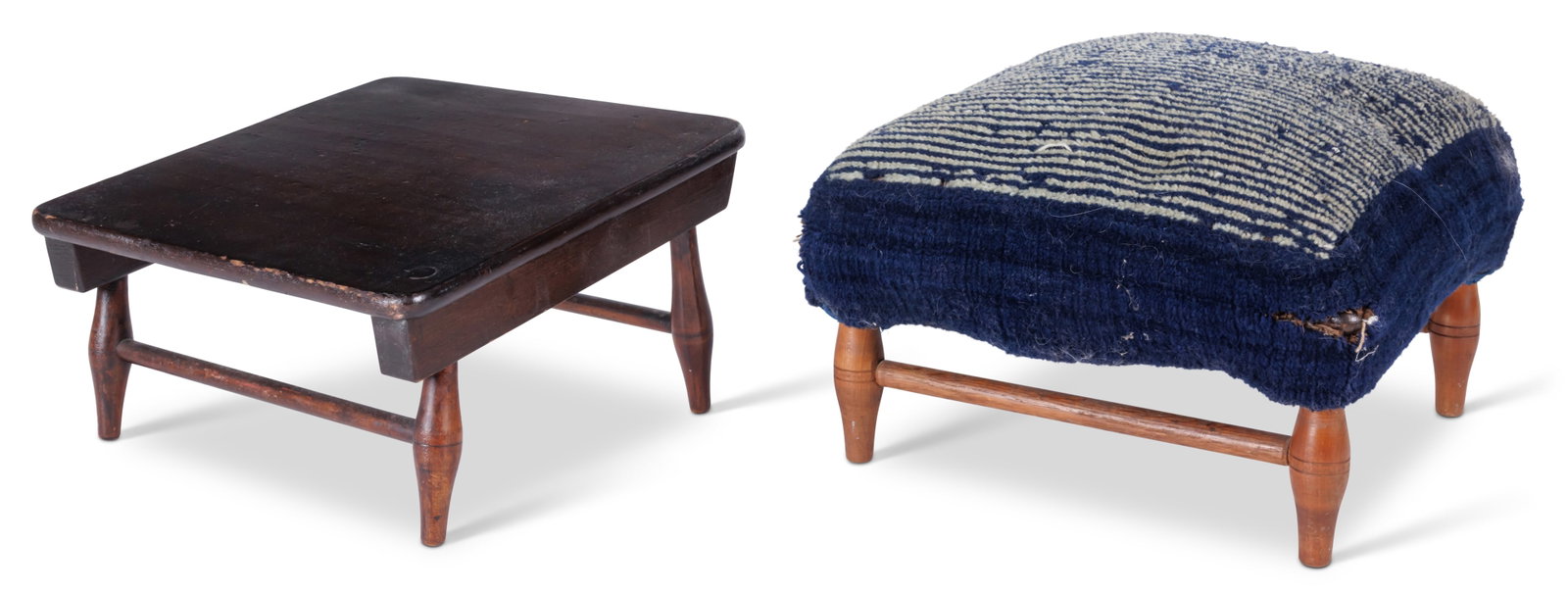 Two Shaker Footstools (South Family, Mount Lebanon, New York, ca. 1890) 7 1/2 x 12 1/2 x 13 1/2 in. (1 of 9)