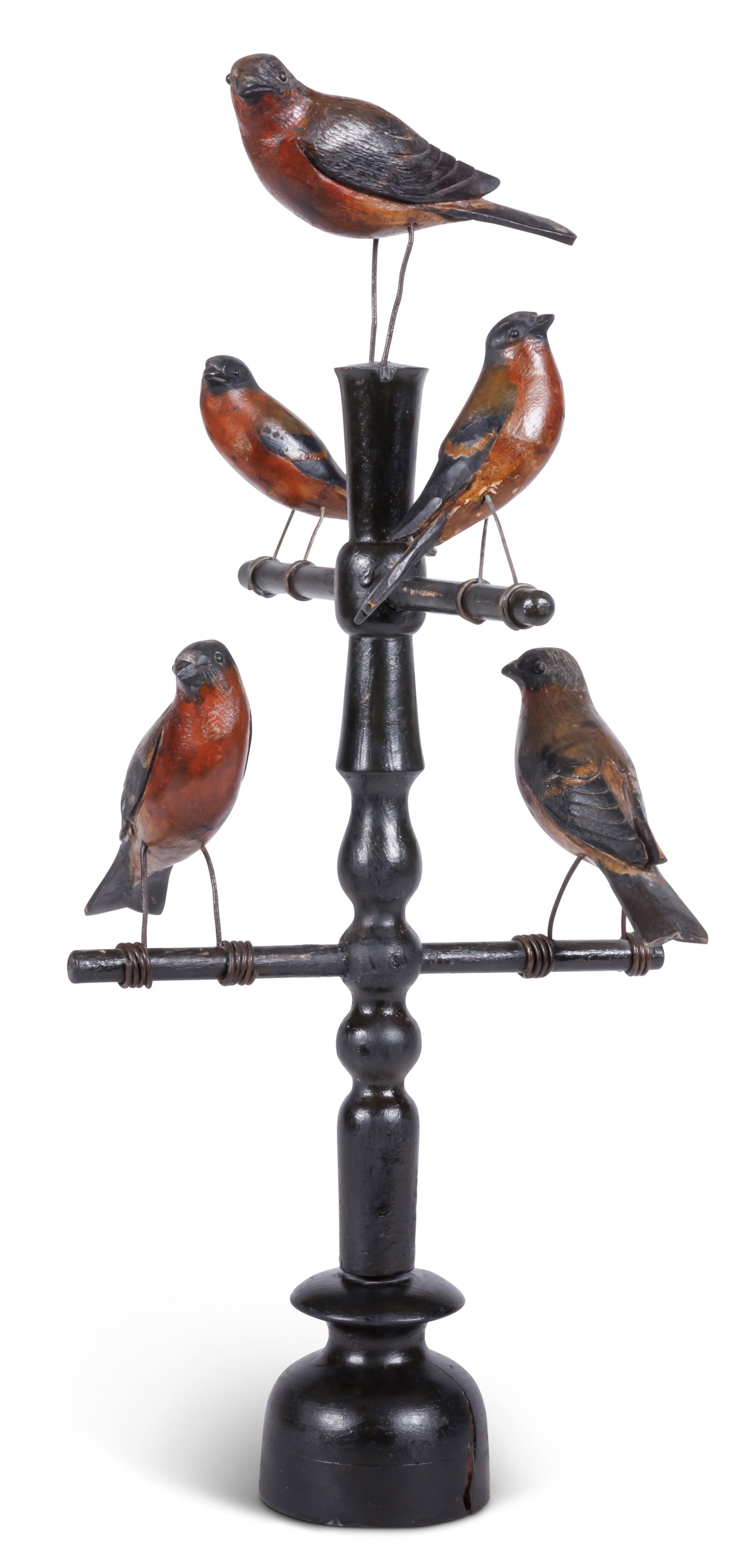 Carved and Painted Standing Bird Tree [Folk Art] (Pennsylvania, early 20th century) 22 1/2 x 10 x 10 (1 of 6)
