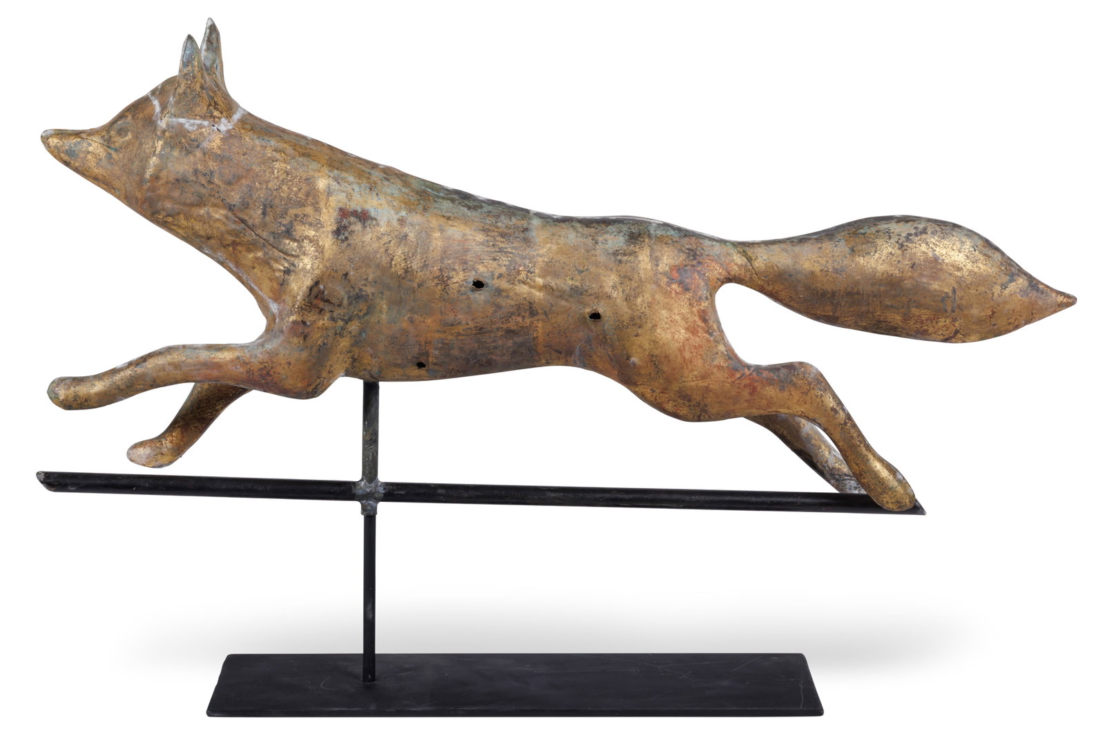 Running Fox Gilt Copper Weathervane [Folk Art] (New England, 19th century) 20 1/4 x 4 1/2 x 31 in. (1 of 7)