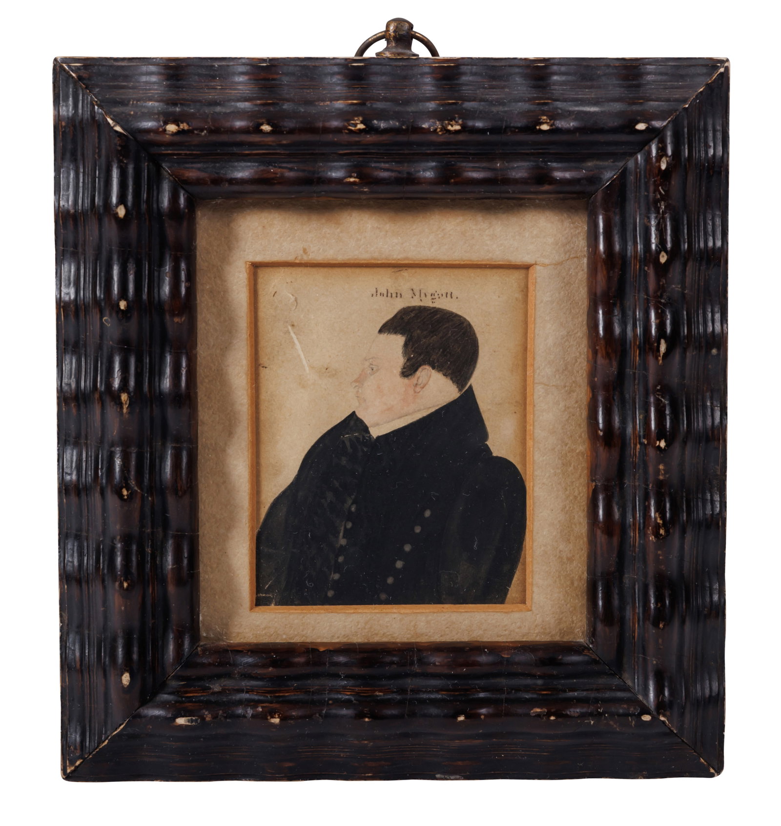 John Mygatt at 244 lbs, Miniature Portrait by Justus Dalee [Folk Art - Painting] (New York, 1836) (1 of 2)