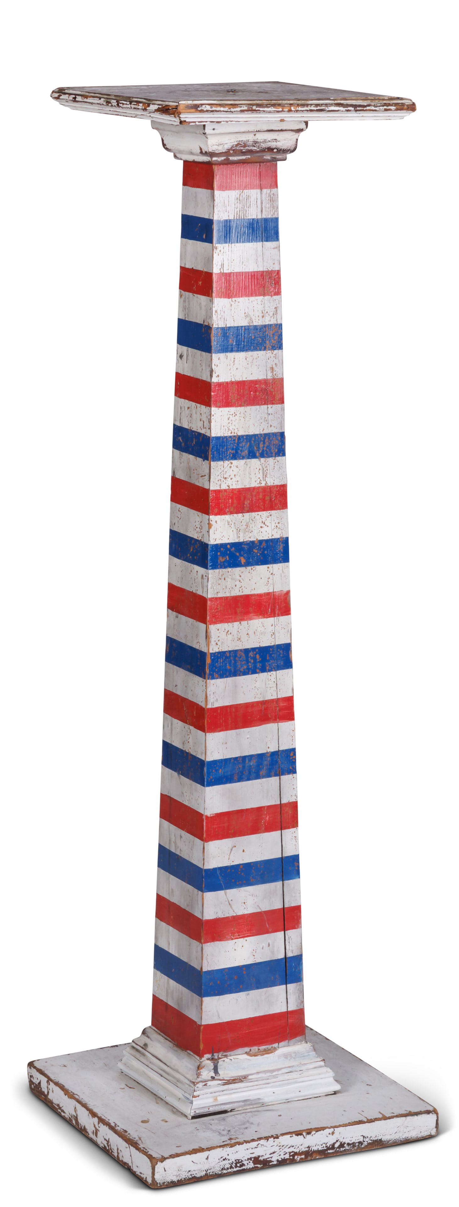 Patriotic Paint Decorated Pedestal [Folk Art] (American, late 19th or early 20th century) 38 x 11 (1 of 9)