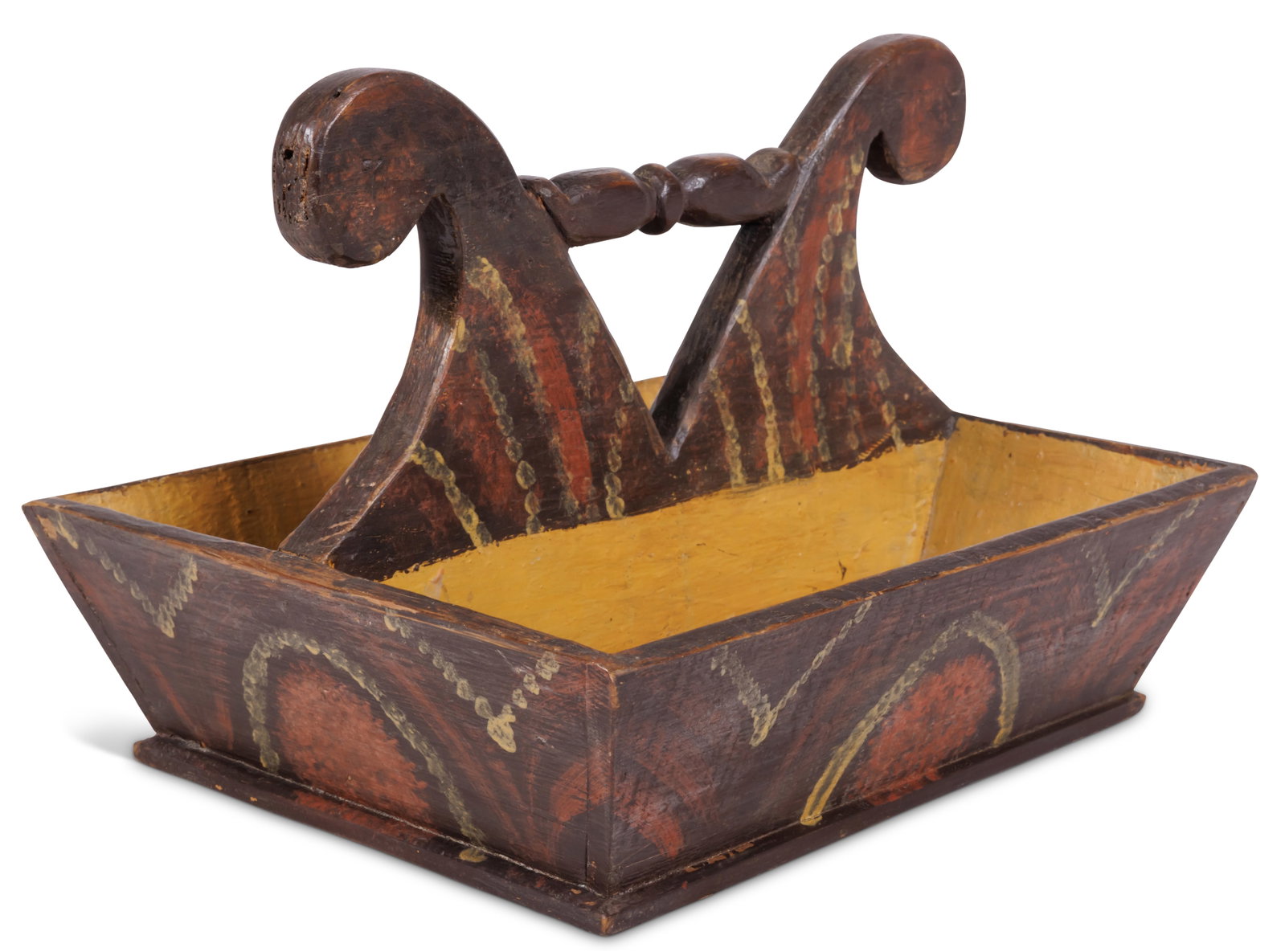 Pennsylvania Paint Decorated Carrier Tray [Folk Art - Cutlery - Knife] (Pennsylvania, ca. 1840) 9 (1 of 6)