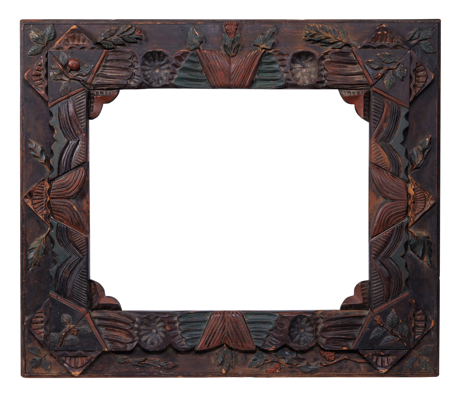 Exceptional Folk Art Carved Frame and Woodland Menagerie (Pennsylvania, 19th century) 24 1/2 x 29 (1 of 9)
