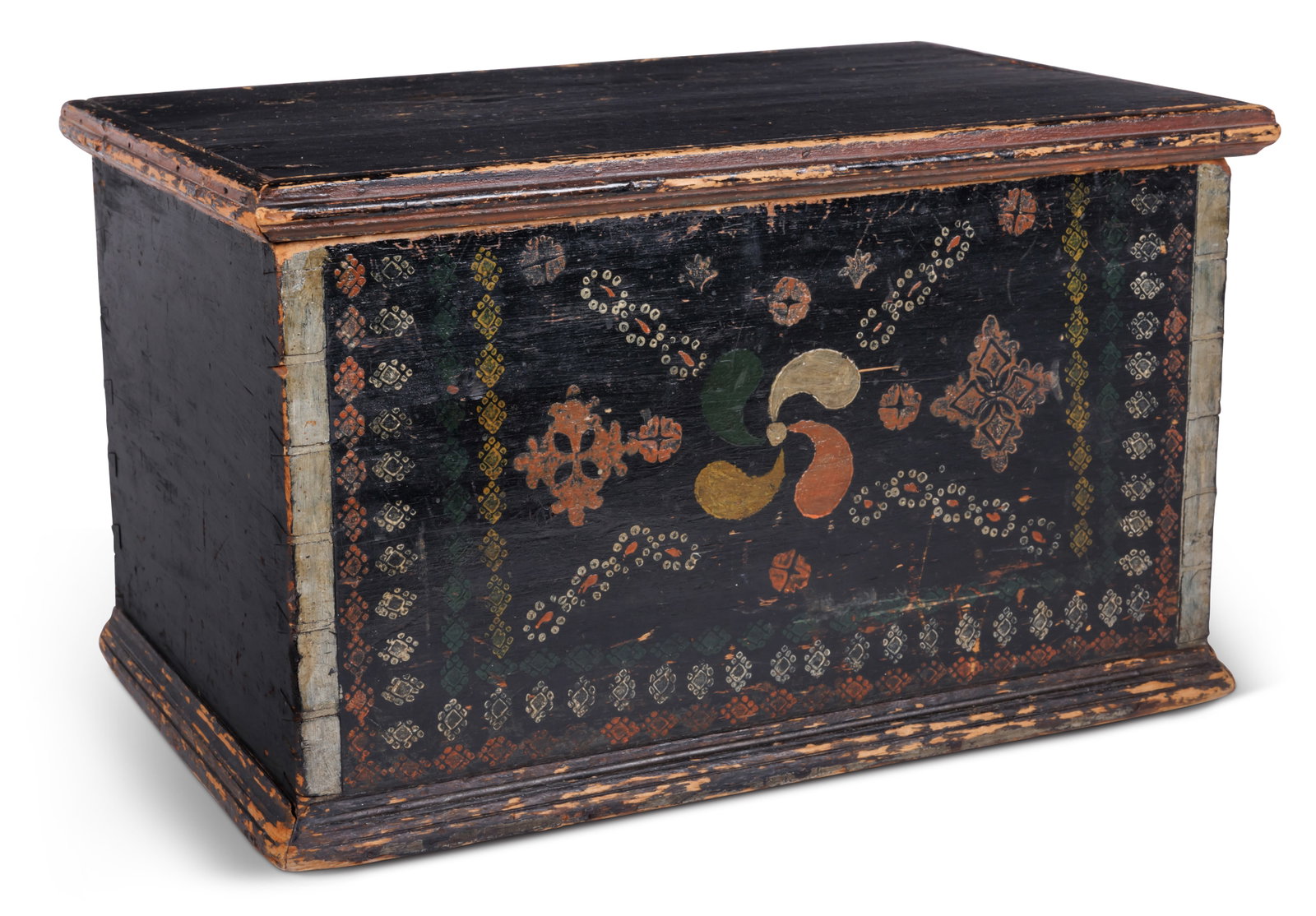 Small Paint Decorated Storage Chest, Mahantango [Folk Art - Blanket Box] (Pennsylvania, ca. 1830) 11 (1 of 8)