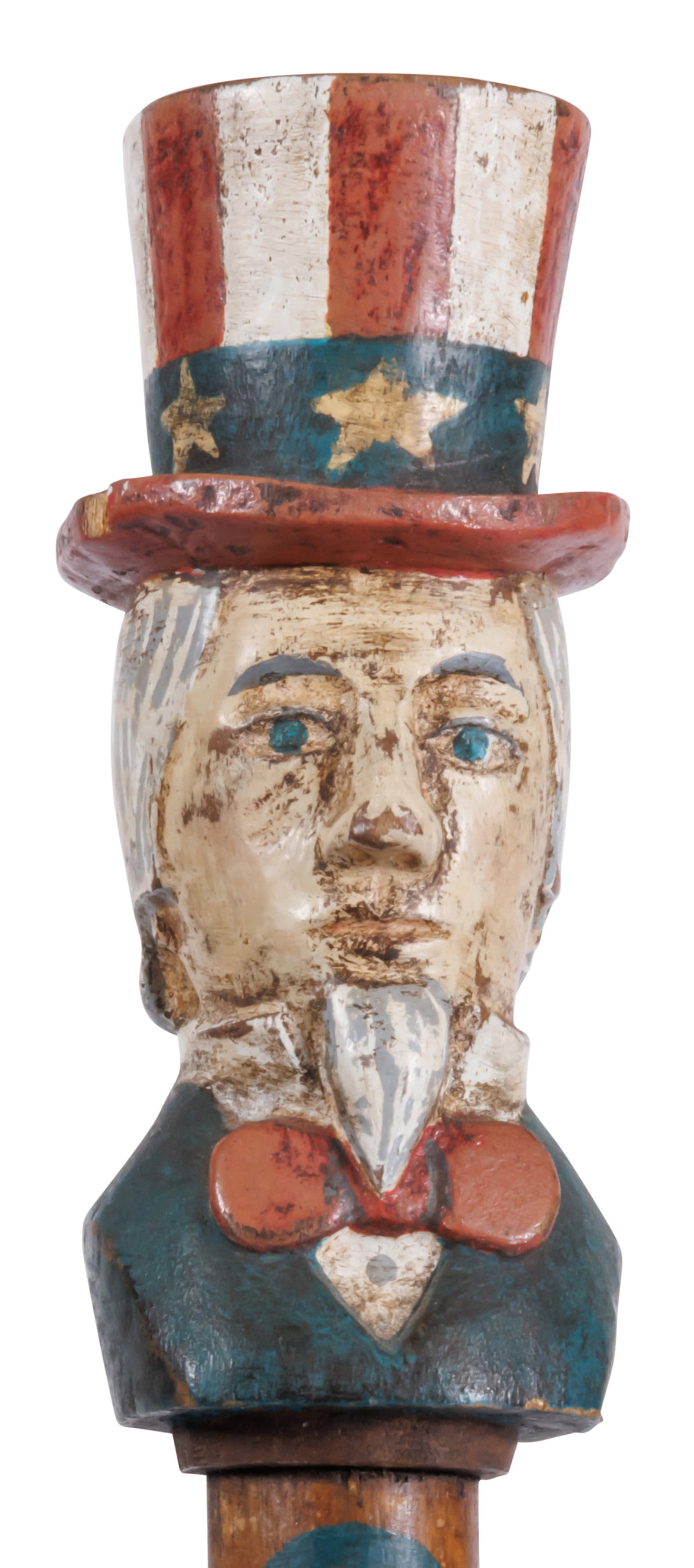 Carved Uncle Sam Cane [WWII - Patriotic - Folk Art] (American, ca.1945) 36 1/2 x 1 x 1 3/4 in. (92.7 (1 of 5)