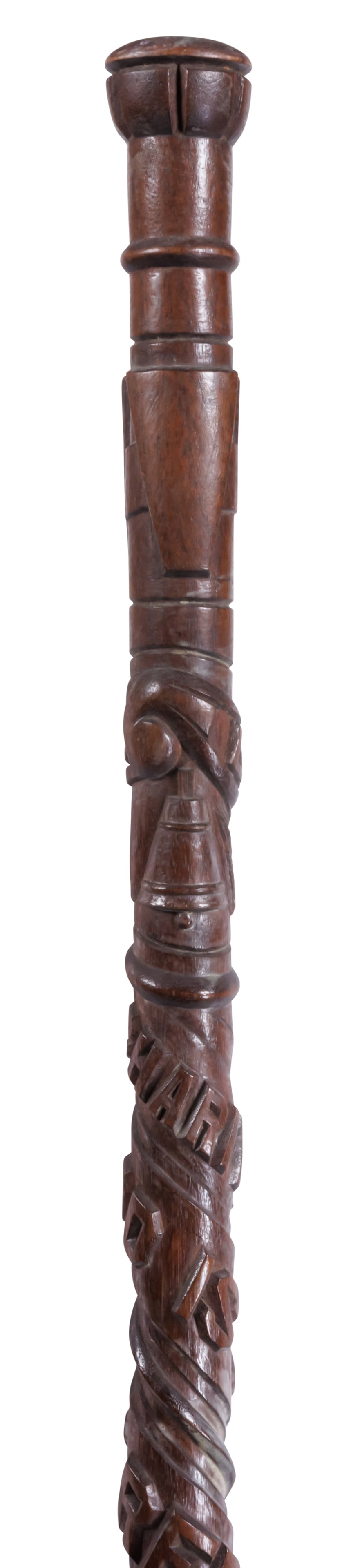 Carved Maryland Walking Stick by Frank Feather [Folk Art - Cane] (Washington County, Maryland, 1946) (1 of 17)