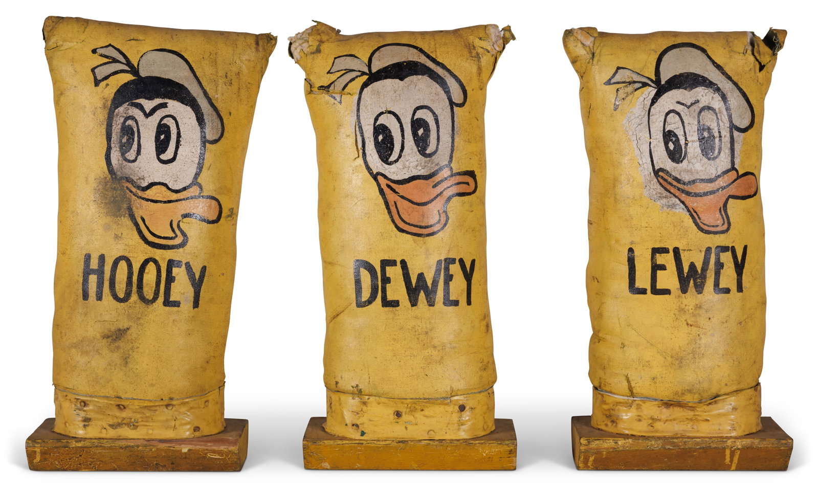 Huey, Dewey, and Louie Carnival Knock Downs [Folk Art - Donald Duck - Comic Cartoon] (America, ca. (1 of 7)