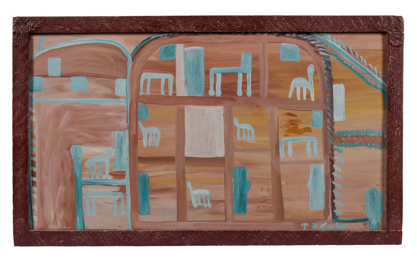 House Interior by Mose Ernest Tolliver [Outsider Art - Self-Taught - Folk Art] (Montgomery, Alabama, (1 of 8)