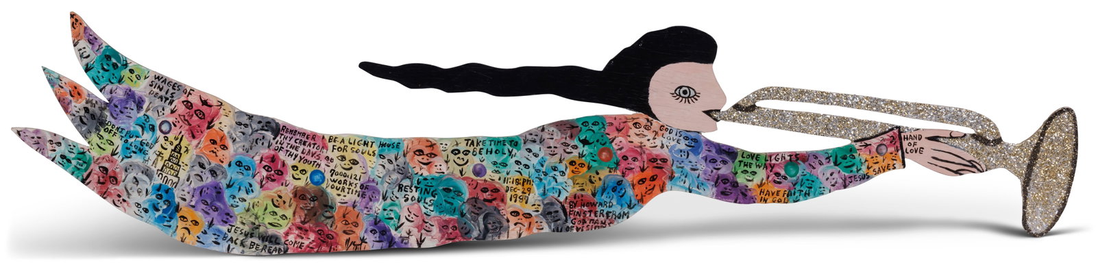 Angel Gabriel by Howard Finster [Outsider Art - Self-Taught] (Summerville, Georgia, 1987) 10 x 49 (1 of 7)