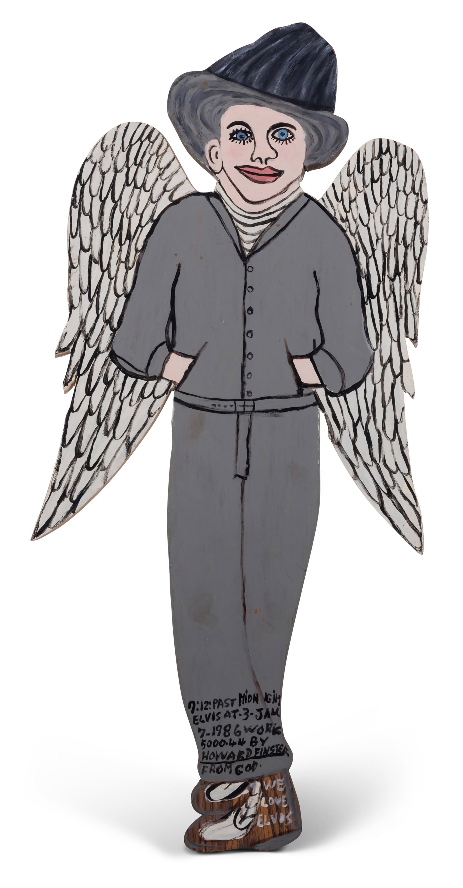 "Elvis was an Angel at 3" by Howard Finster [Outsider Art - Self-Taught] (Summerville, Georgia, (1 of 4)
