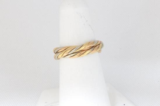 18k Tri-Color Braided Trinity Ring (1 of 1)