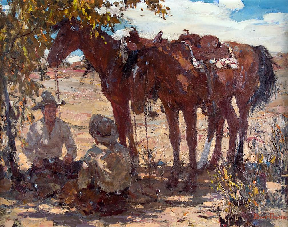 Mid-Day by Burt Procter (1901-1980): Burt Procter (1901-1980), oil on canvas, 22 x 28, signed lower right: Burt Procter verso: titled