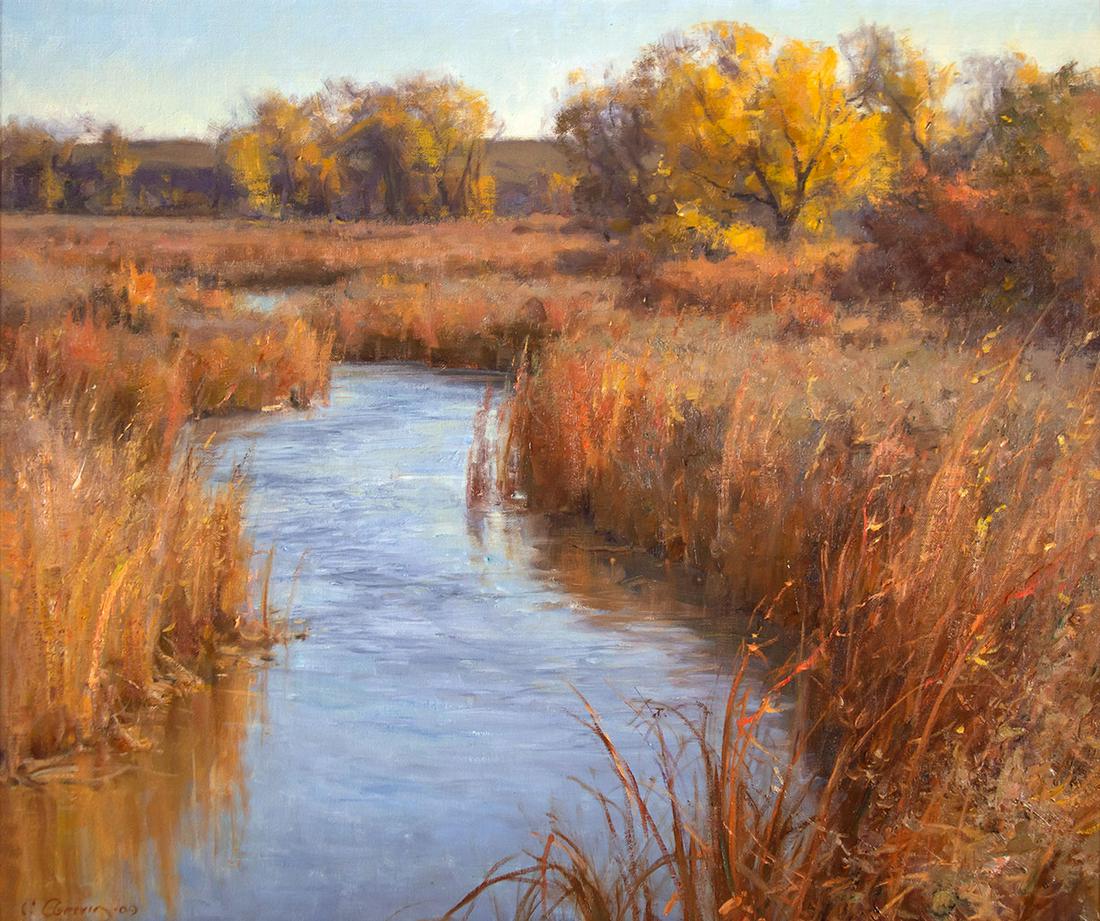 Boone Creek by Clyde Aspevig (1951- ): Clyde Aspevig (1951- ), Boone Creek, oil on linen, 20 x 24, signed lower left