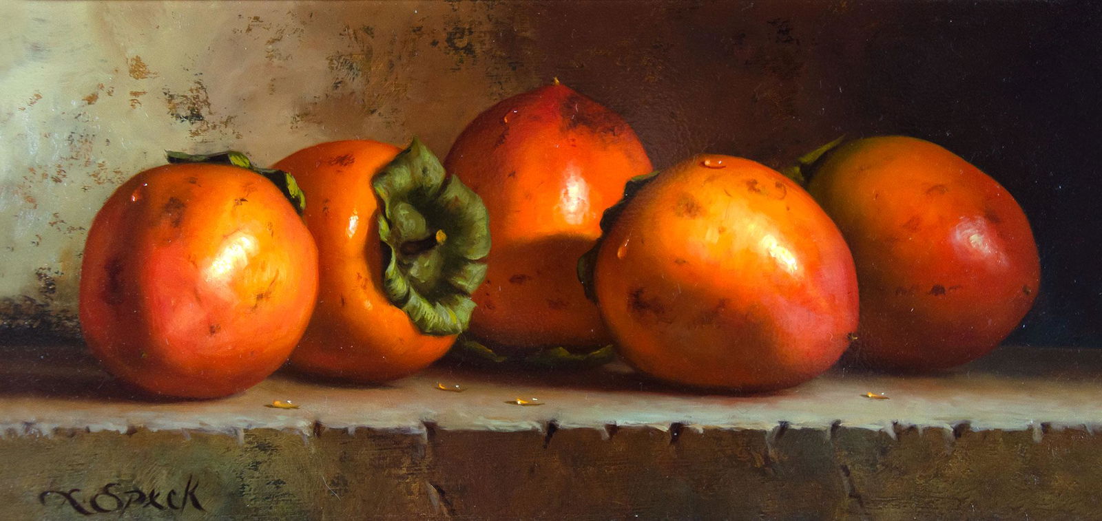 Persimmons on a Ledge by Loran Speck (1943-2011) (1 of 2)