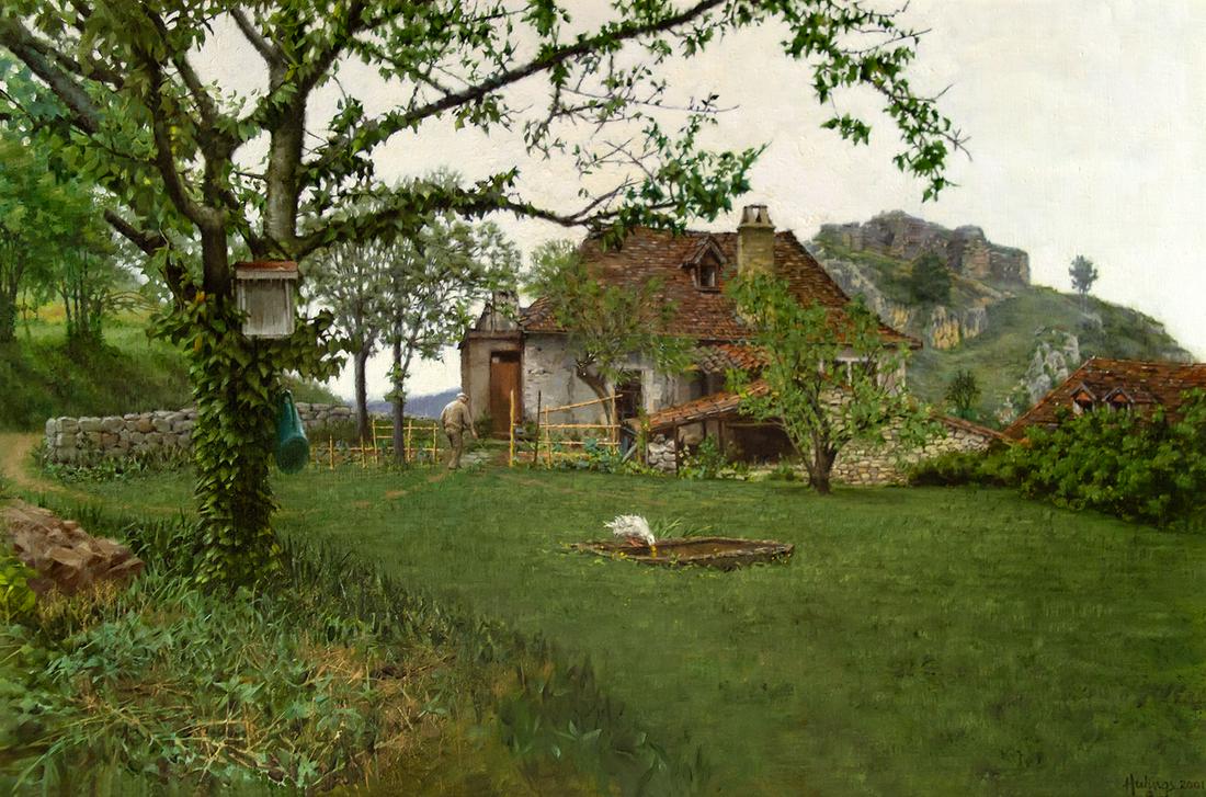 French Cottage Below the Castle Ruins by Clark Hulings (1 of 2)