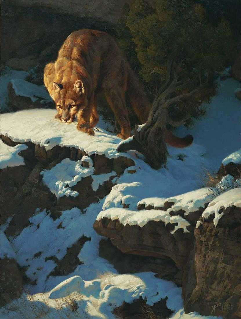 Cat's Lair by Greg Beecham (1954- ): Greg Beecham (1954- ), Cat's Lair, oil on canvas, 40 x 30, signed lower right