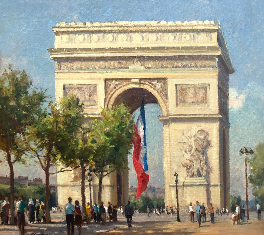 Arc de Triomphe by Clyde Aspevig (1951- ): Clyde Aspevig (1951- ), Arc de Triomphe, oil on board, 16 x 18, signed lower left