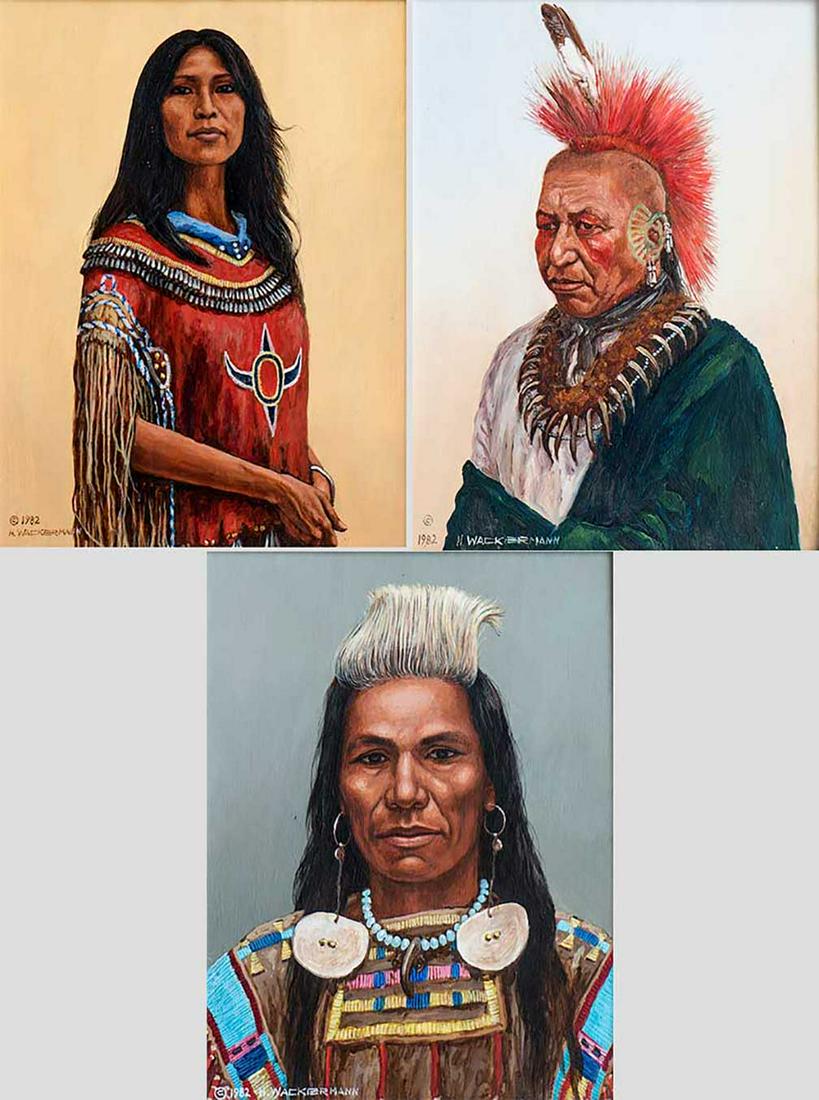 Set of Three by Hubert Wackermann (1945- ) (1 of 7)