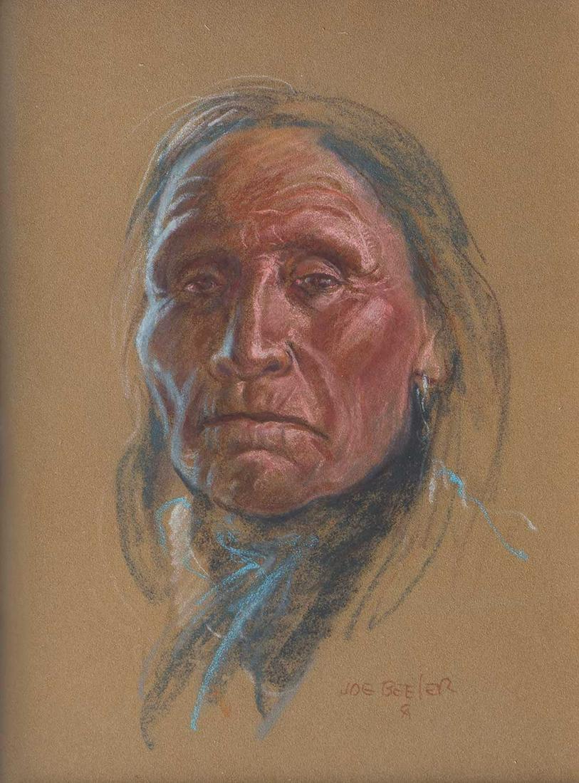 Indian with Short Hair by Joe Beeler (1931-2006) (1 of 2)