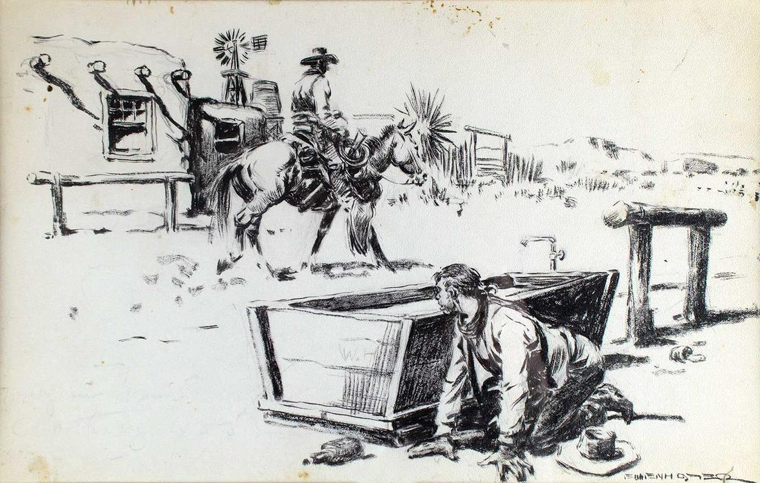 Untitled (Man on Horse) by Nick Eggenhofer (1897-1985) (1 of 2)