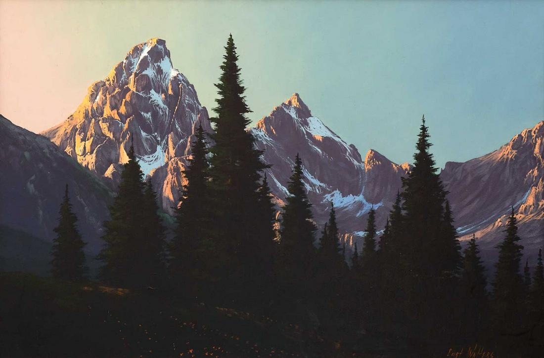 Curt Walters (1950- ), Teton Afternoon, 24 x 36: Curt Walters (1950- ), Teton Afternoon, oil on board, 24 x 36, signed lower right: CuRt WAltERS Provenance: From the collection of Moira Mumma