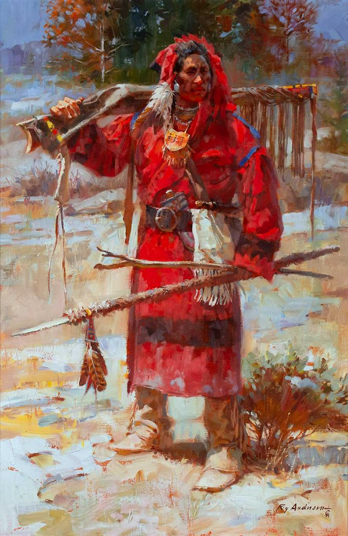 Roy Andersen (1930-2019), Apsaroke Hunter: Roy Andersen (1930-2019), Apsaroke Hunter, oil on canvas, 30 x 20, signed lower right: Roy Andersen CA, Provenance: Private Collection, Arizona Exhibited A Collector's Dream: The Walter F. Kessler